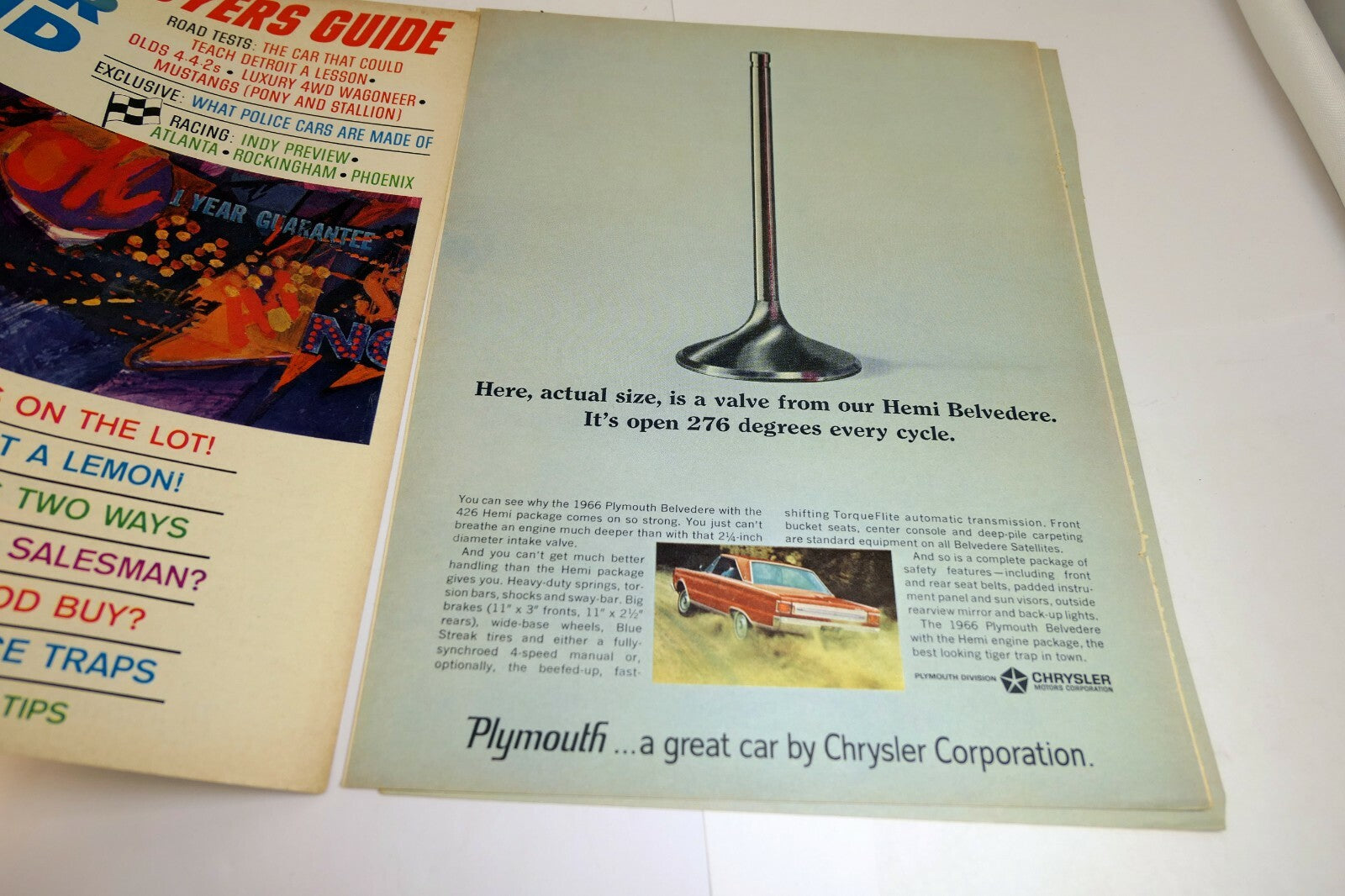 1966 Plymouth Belvedere Hemi Magazine clipping advertisement Ad Car & Driver