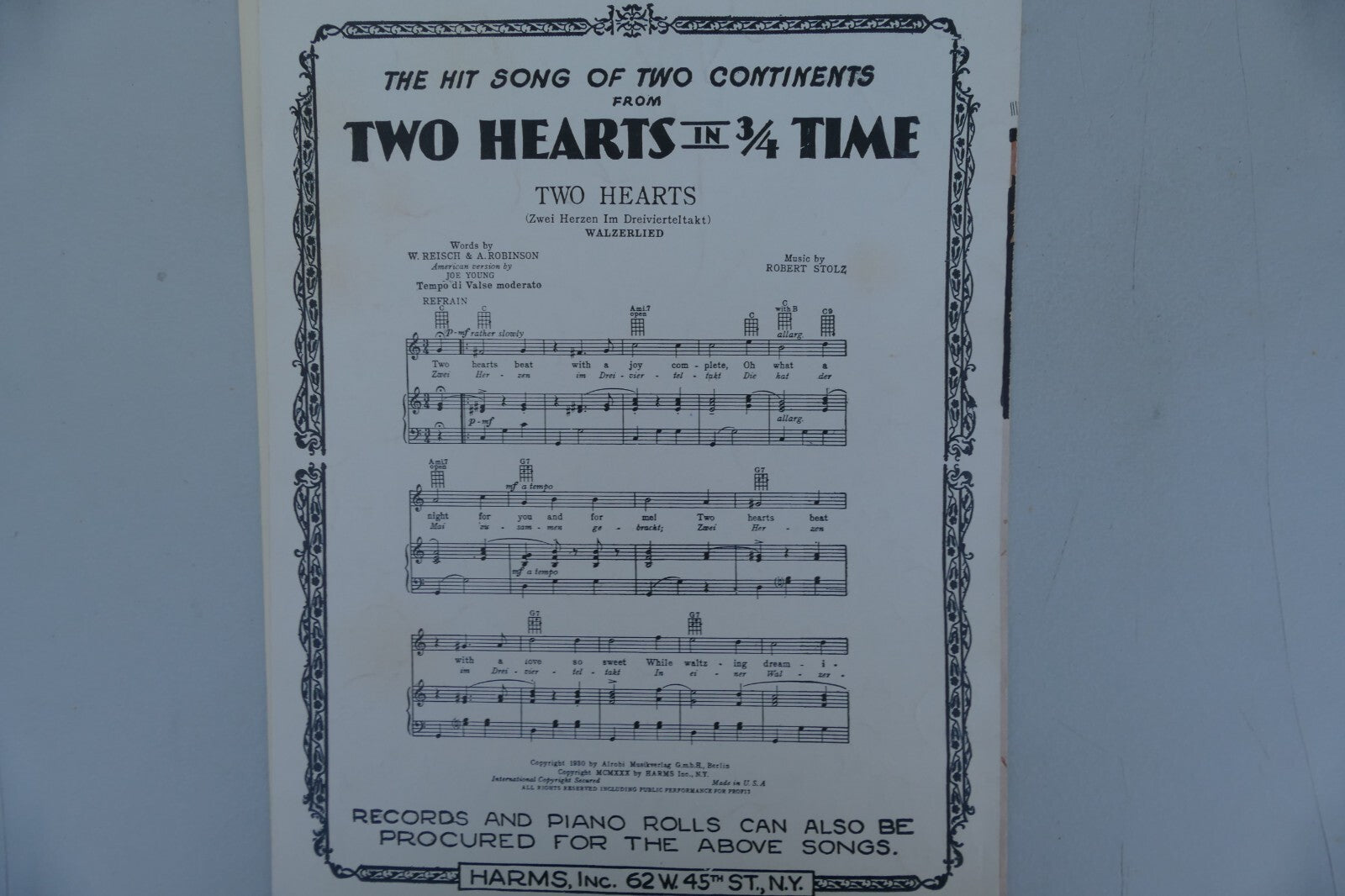 Isn't it Heavenly 1933 by Joseph Meyer and E.Y. Harburg Harms Incorporated