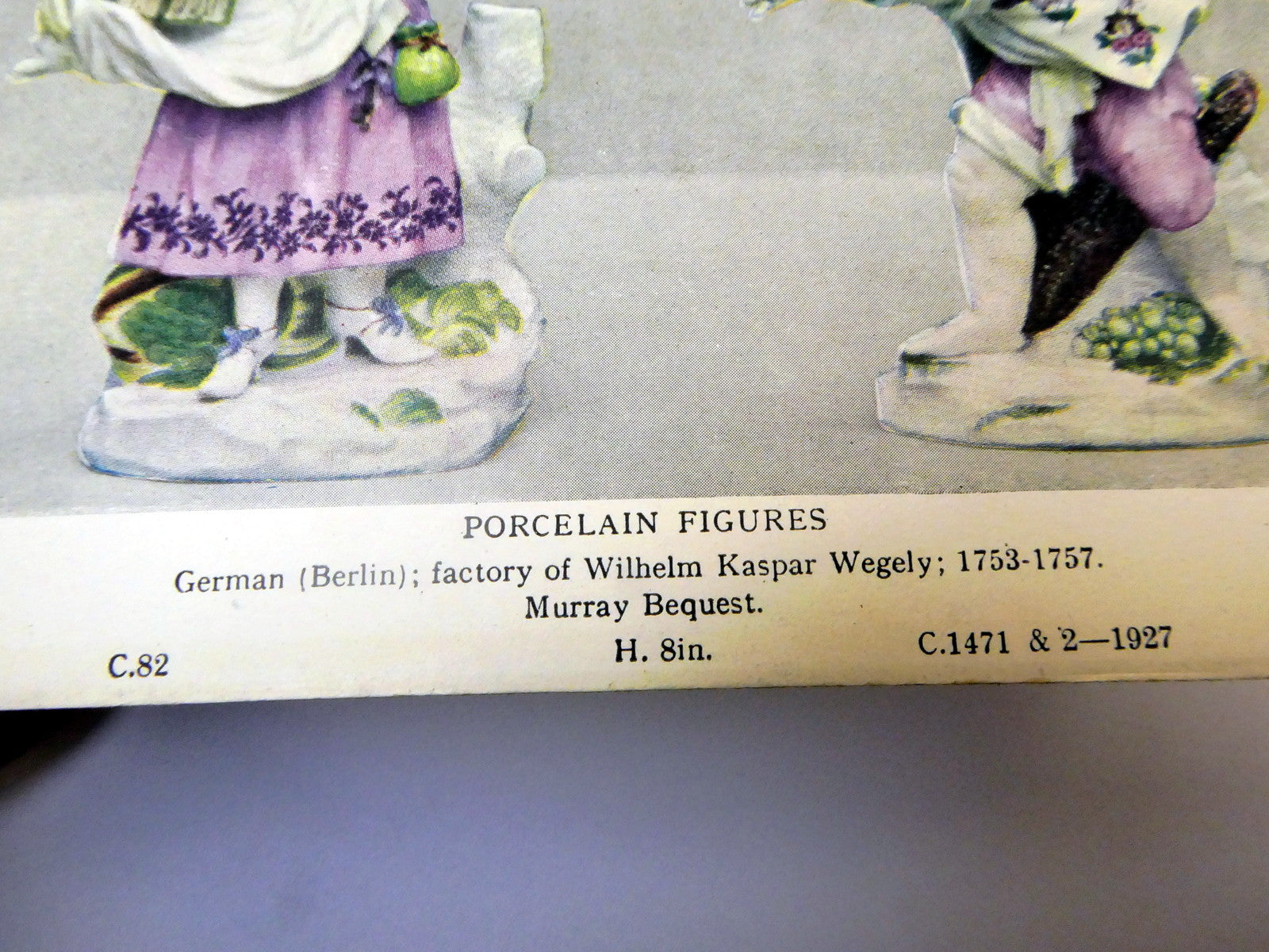 Post Card Porcelain Figures Berlin C.82 C1471-1927 Germany unused Unposted