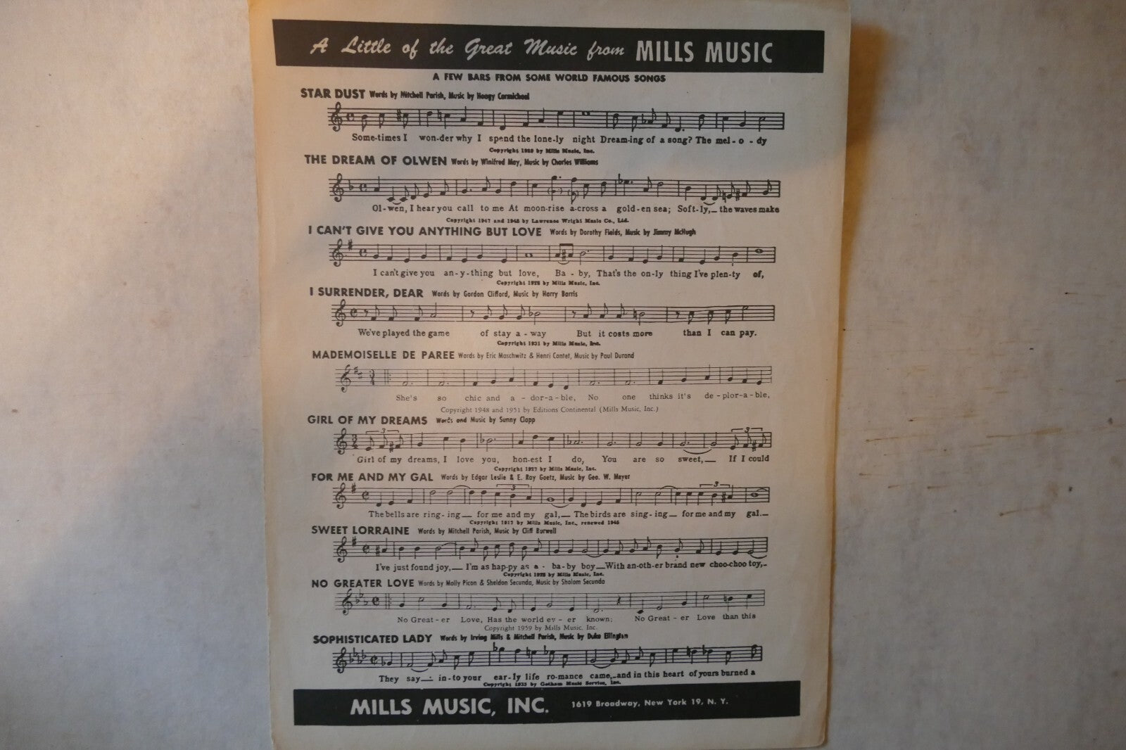 Take Me In Your Arms 1932, by Mitchell Parish and Fred Markush, Mills Music Inc.