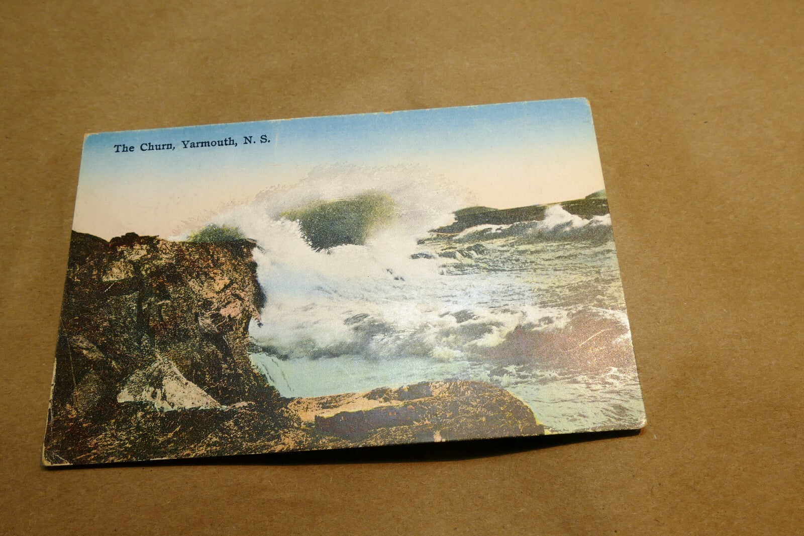 The Churn Yarmouth N.S. Canada waves beach postcard 1906 - unposted