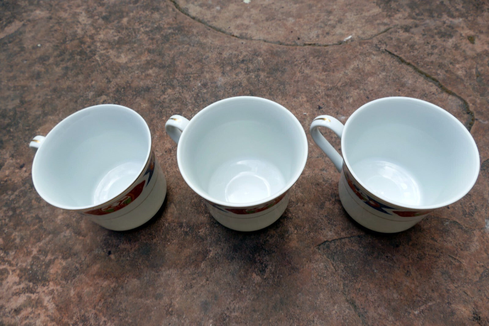 TTC China made Japan Pack of 3 Unique Porcelain Tea Cups lot Hand Painted Floral