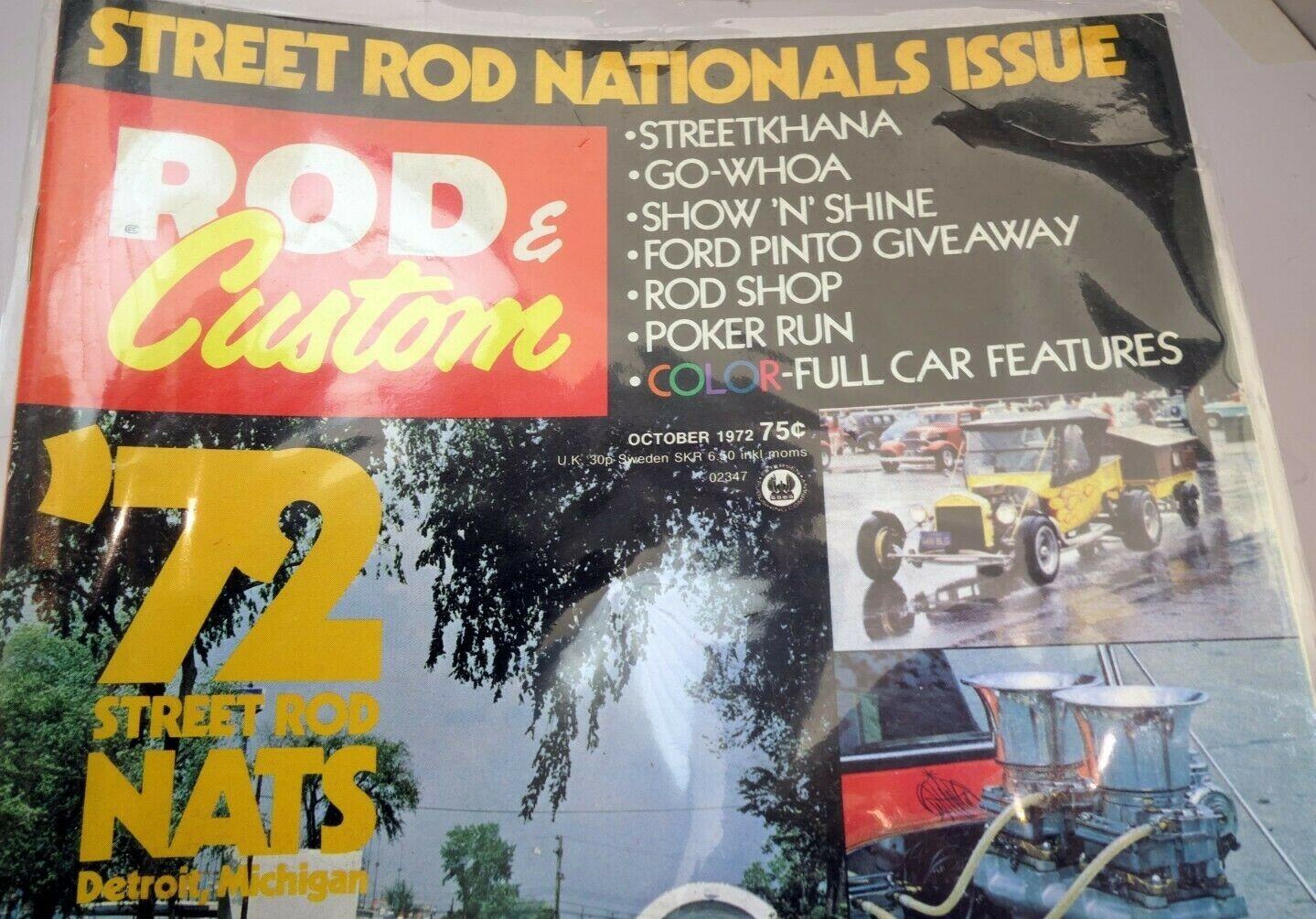 Rod & custom october 1972 magazine '72 street rod nats detroit mich.