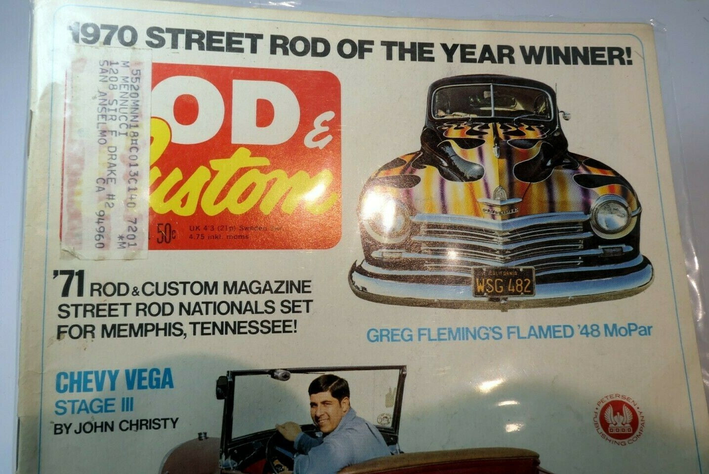 Rod & custom magazine march 1971 "'street rod of the year winner"