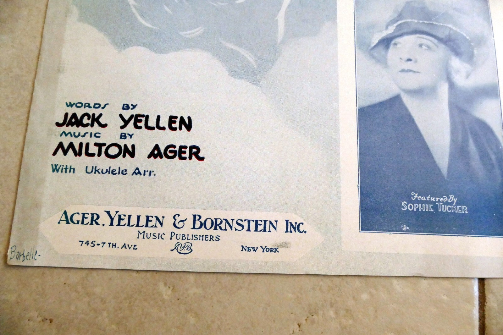 Sweet Dreams by Milton Ager 1928 Yellen & Bornstein Inc. New York