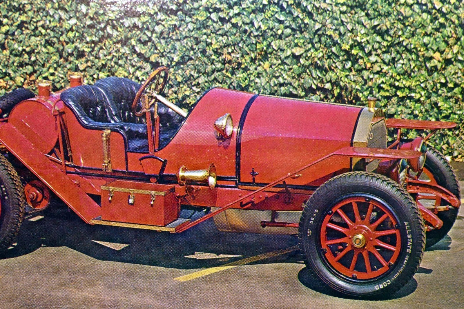 Unposted postcard 1914 simplex model "f" replica car from briggs museum 1972
