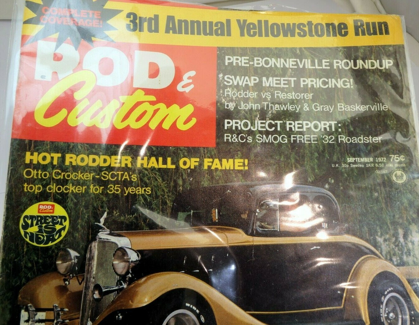 Rod & custom september 1972 magazine hot rodder hall of fame yellowstone run