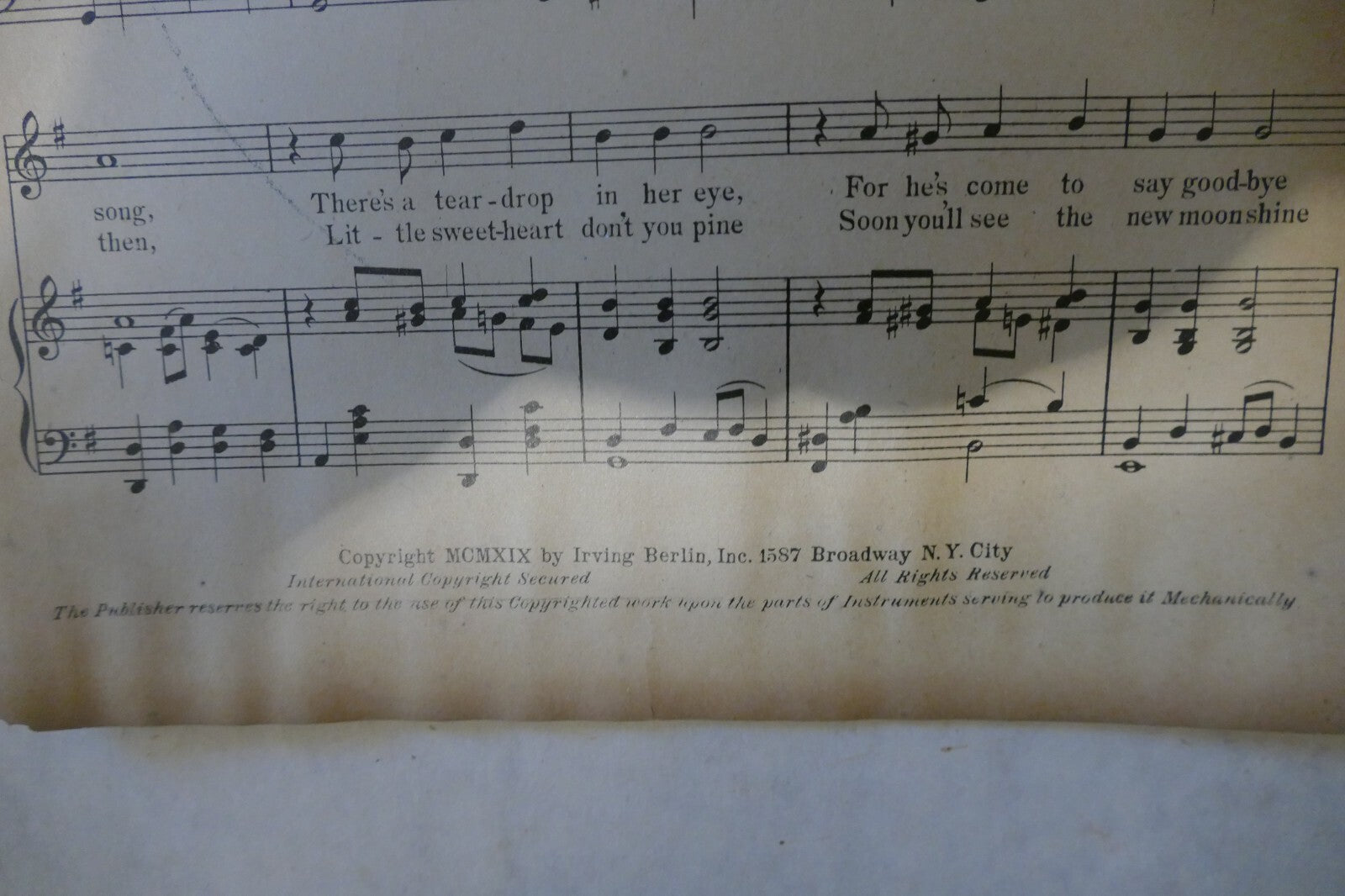 The New Moon, 1919, by Irving Berlin, Irving Berlin Inc.
