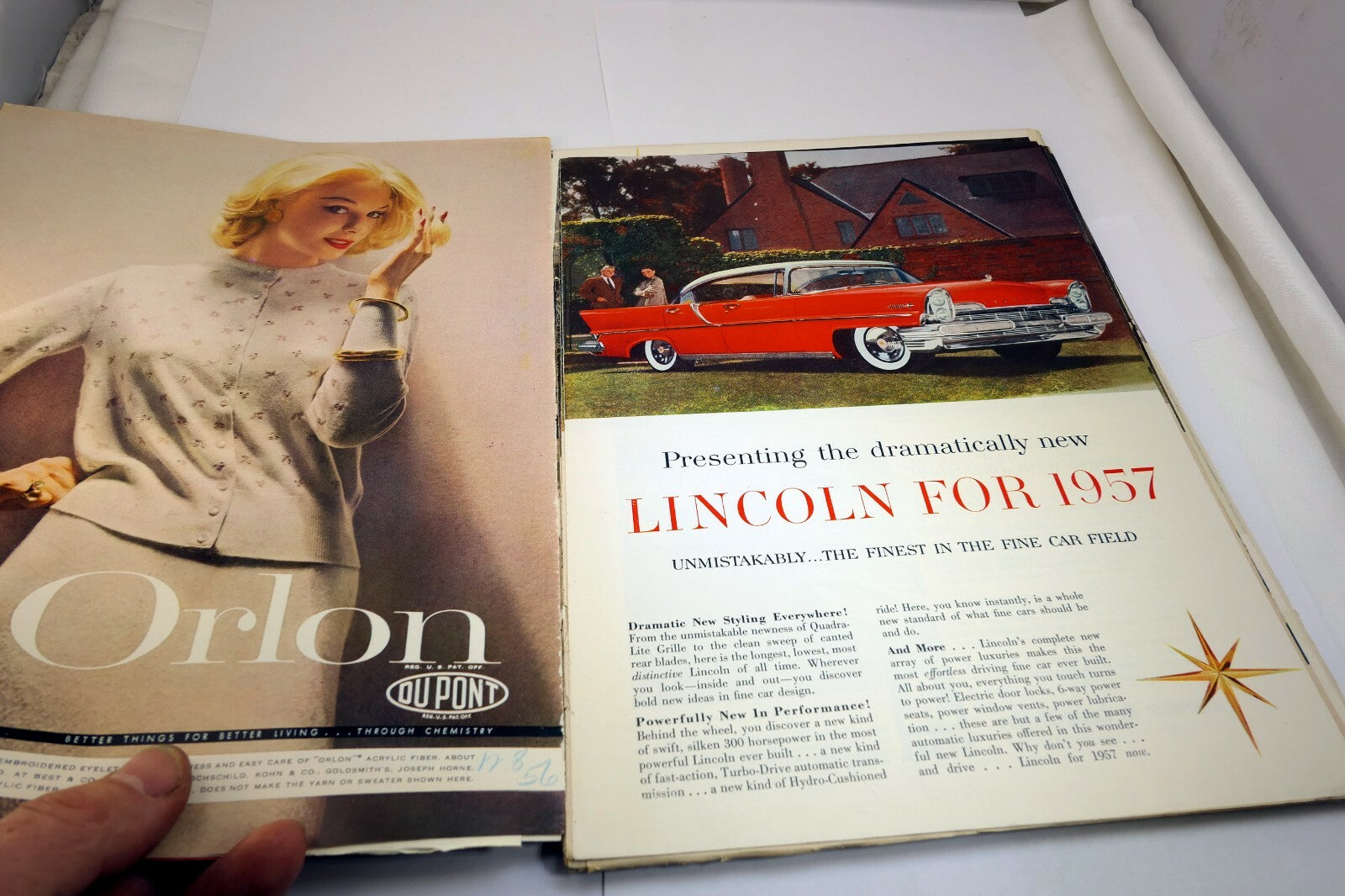 Lincoln 1957 Magazine clippings advertisement Ad "Finest in the fine car field"