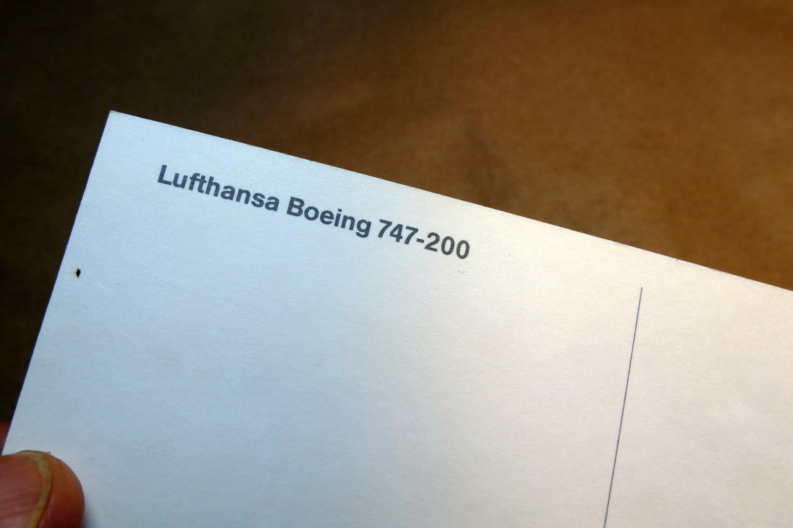 Lufthansa 747-200 Crane Logo Airlines Airplane Parked Blue Sky Postcard Unposted