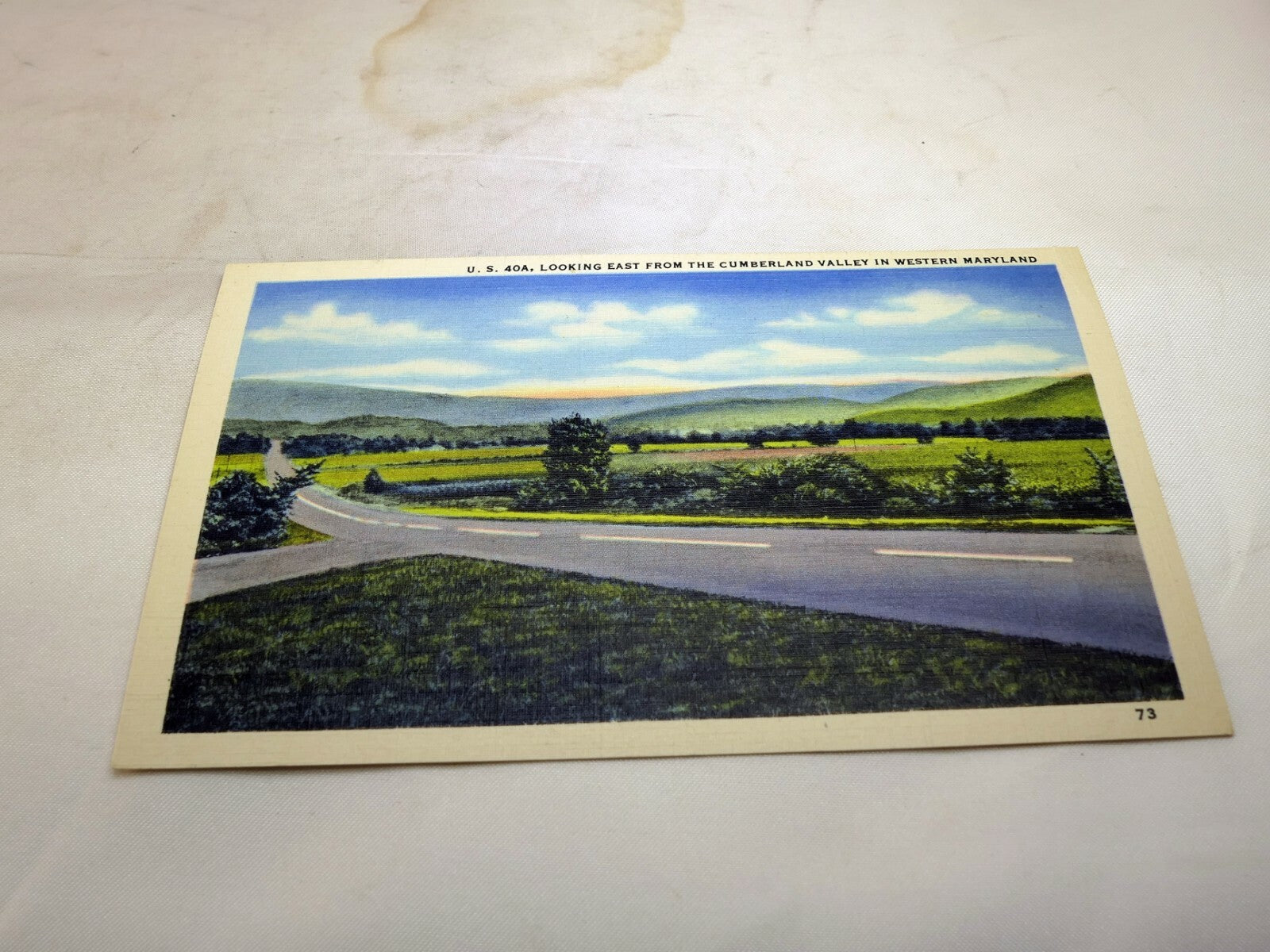 Post Card 1940's Lookout East Cumberland Valley Western Maryland
