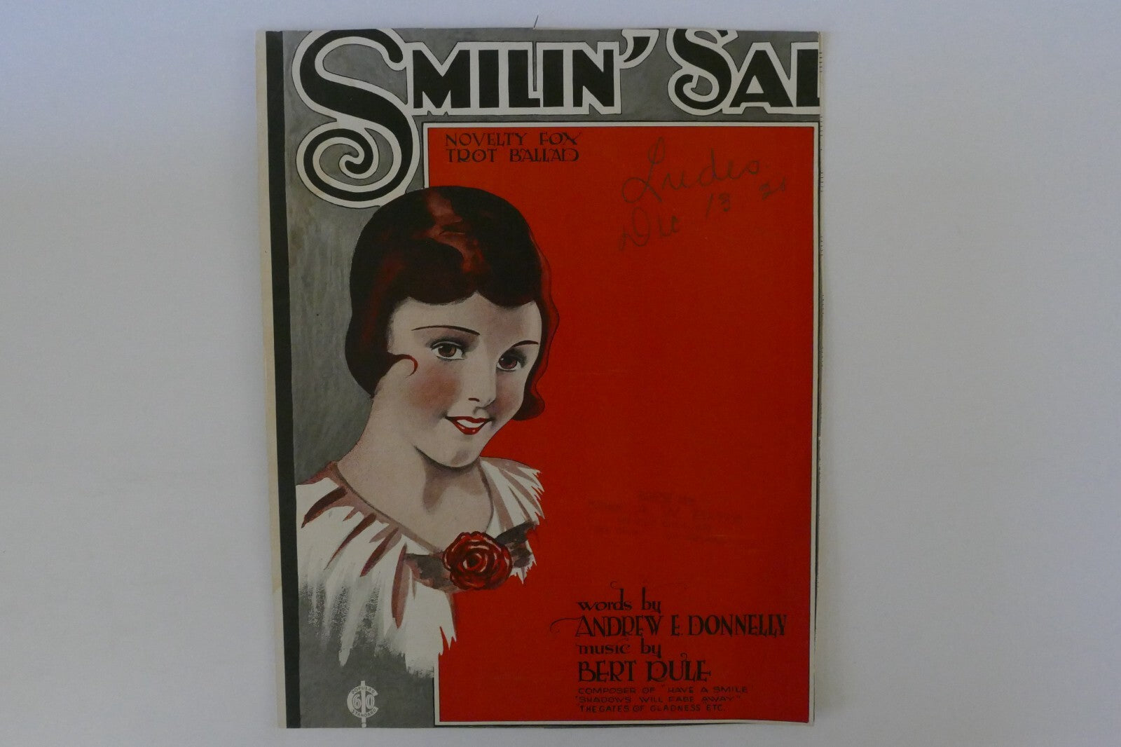 Smilin' sal, sheet music 1920, by andrew e. donnelly and bert rule, m. witmark and sons