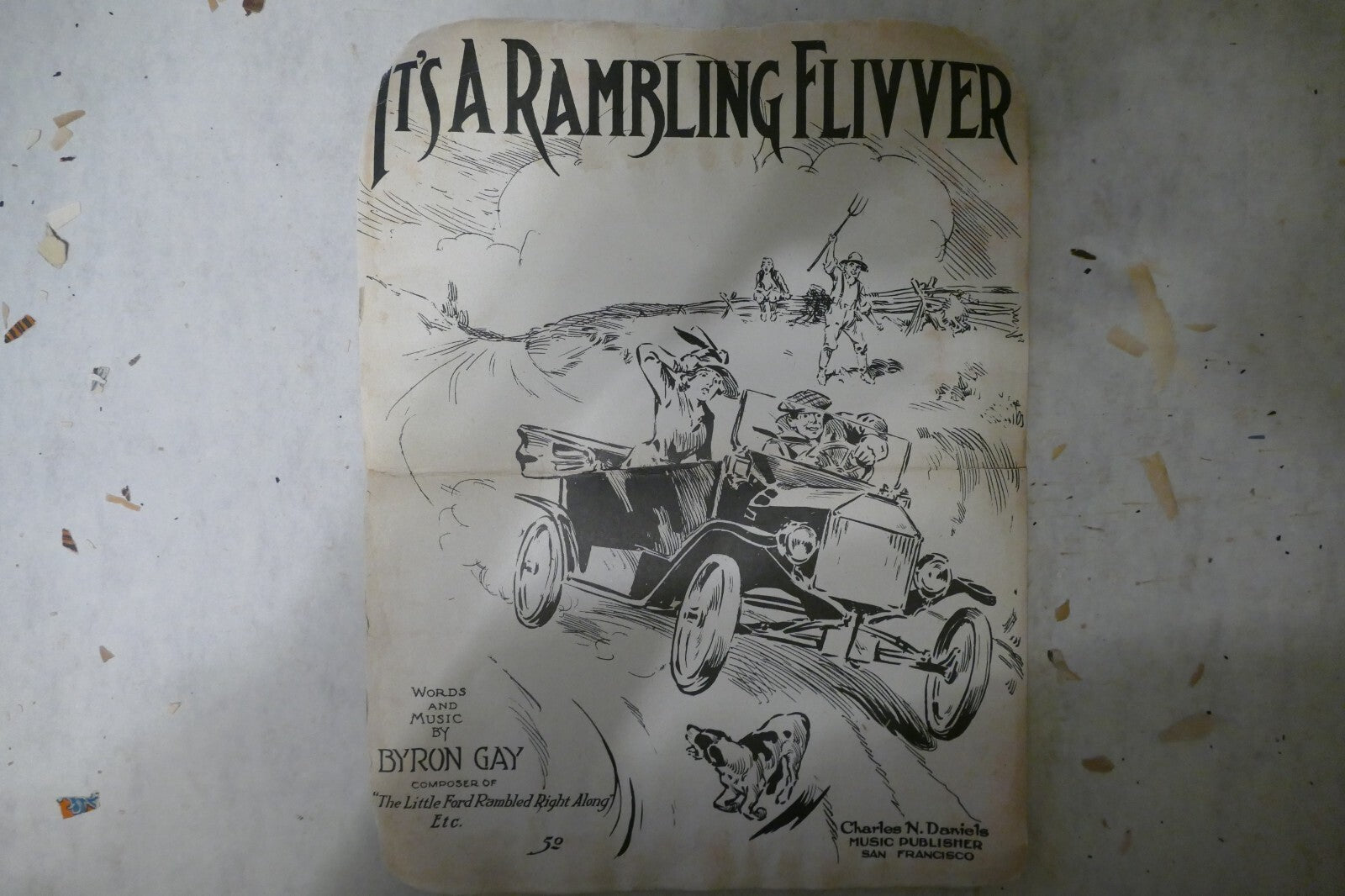 It's a rambling flivver, sheet music 1917, by byron gay, charles n. daniels