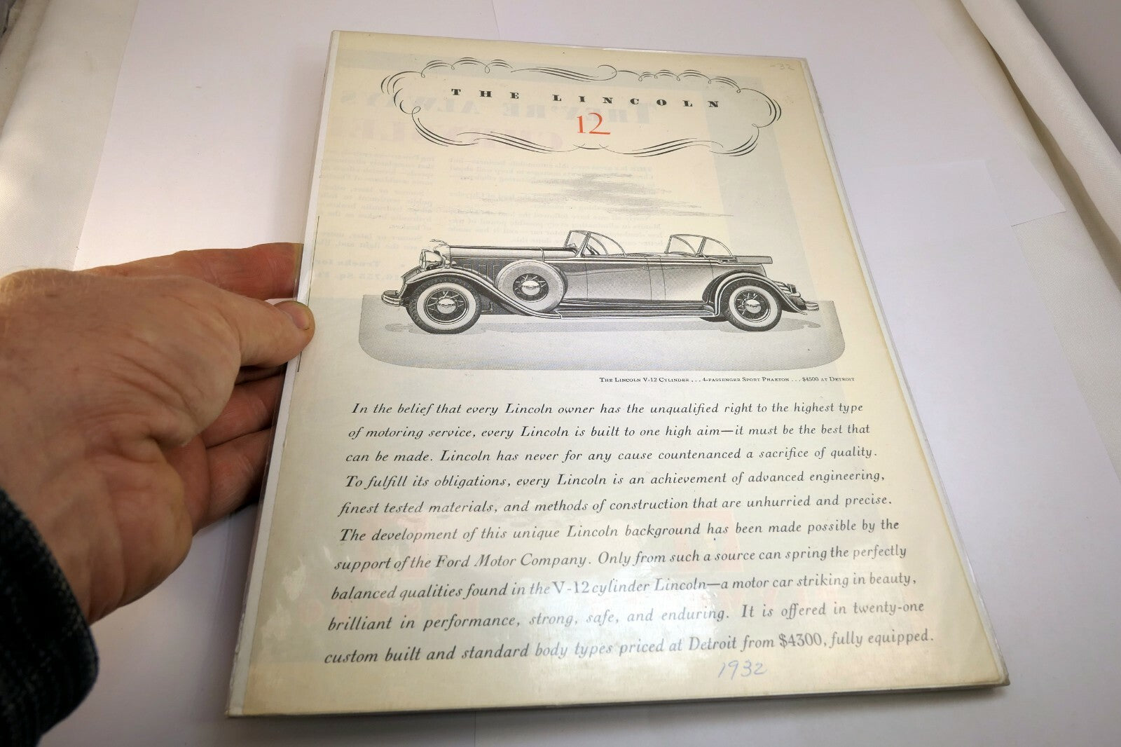V-12 Lincoln 1932 Magazine Ad clippings advertisement