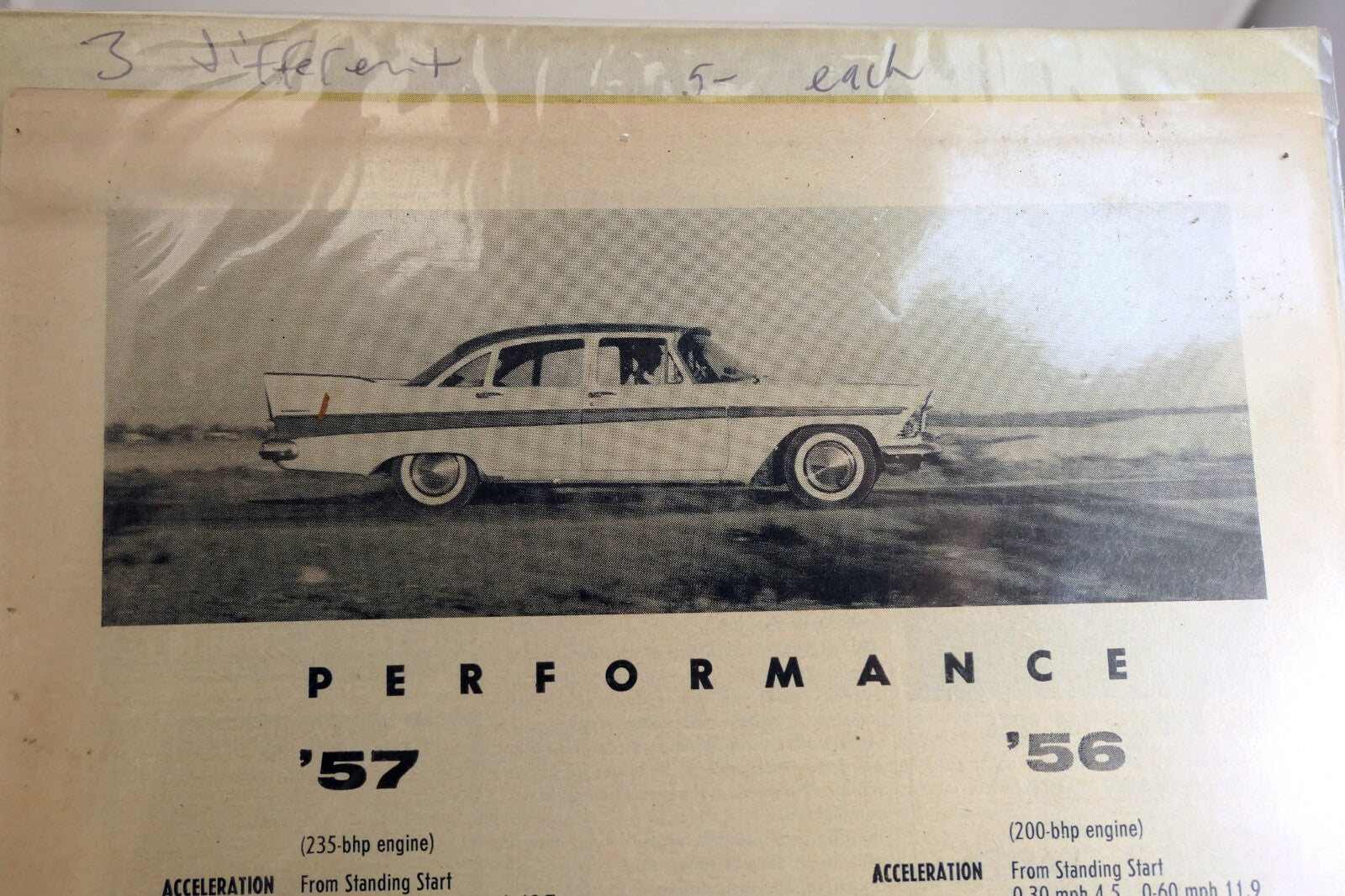 Plymouth 1956 235 200 hp engine performance magazine clipping advertisement ad