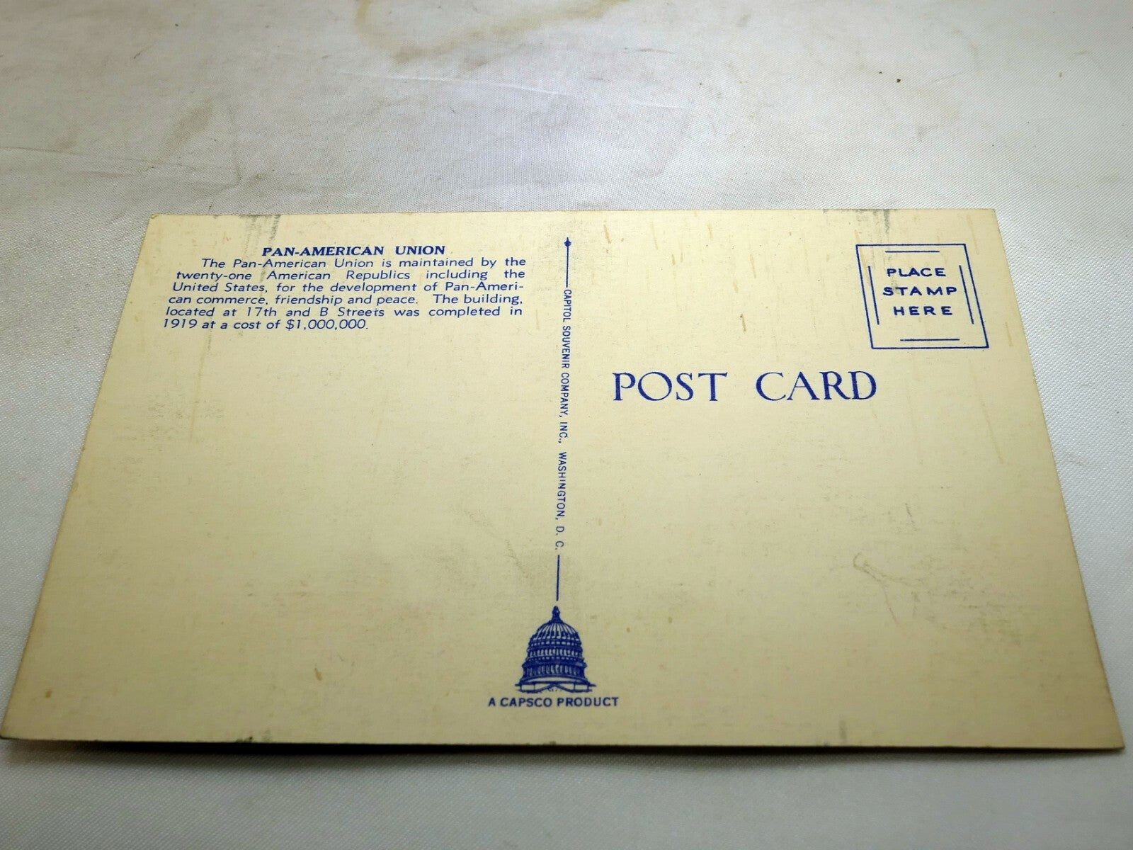 Post Card Pan-American Building Washington DC Unposted Linen 1940's