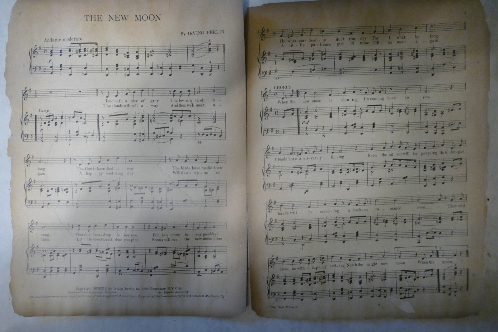 The New Moon, 1919, by Irving Berlin, Irving Berlin Inc.