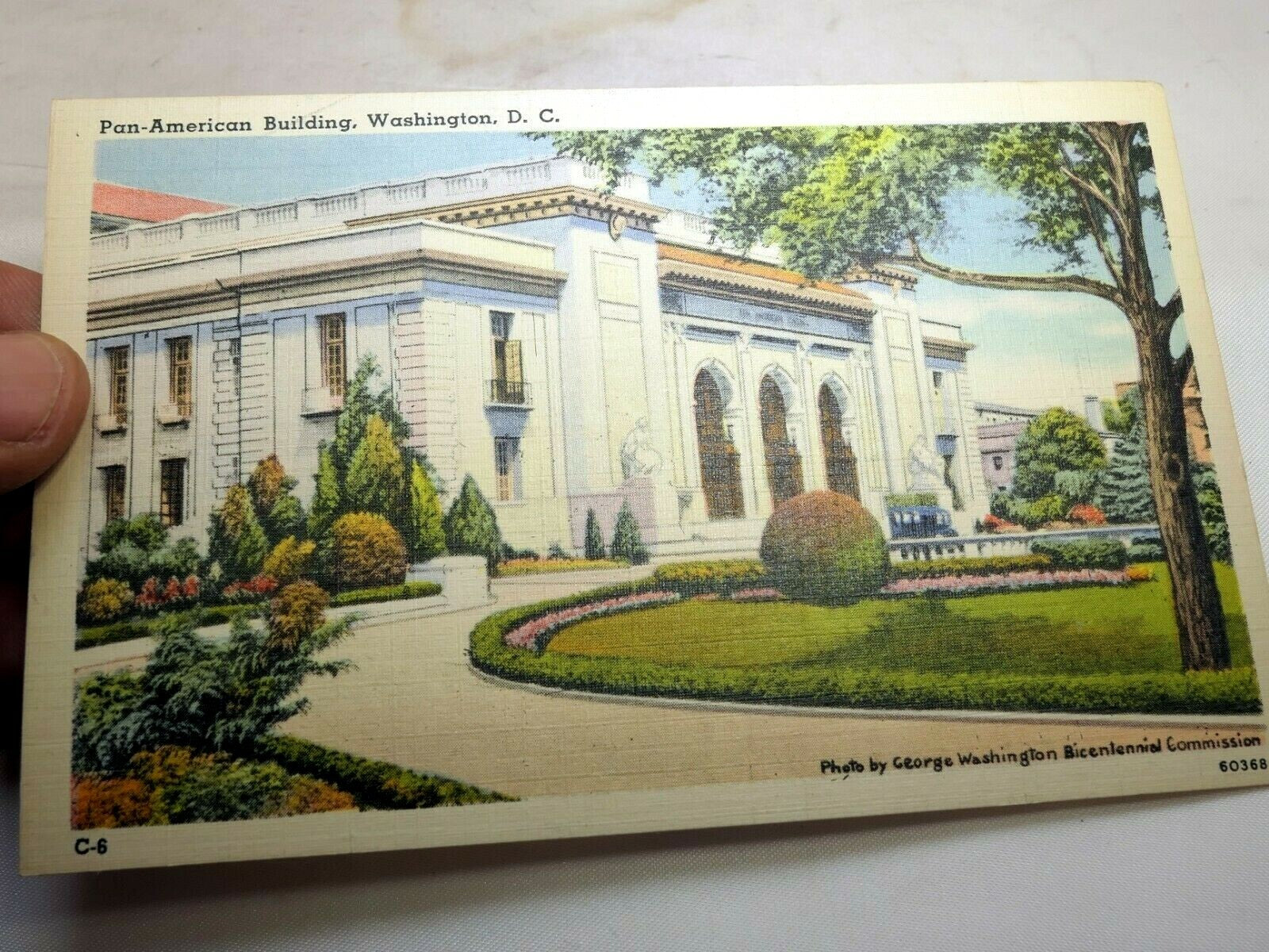 Postcard pan american building washington dc unposted linen 1940's