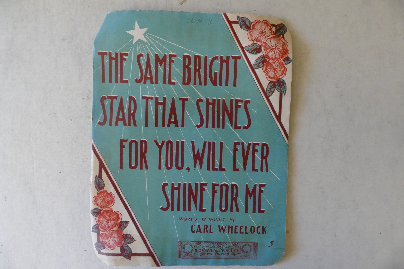 The same bright star that shines for you will ever shine for me sheet music 1906, c wheelock
