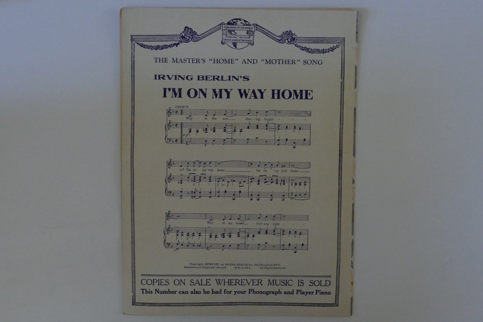 Some Day, 1926, by Larry Spier and W.C. Polla, Irving Berlin, Inc