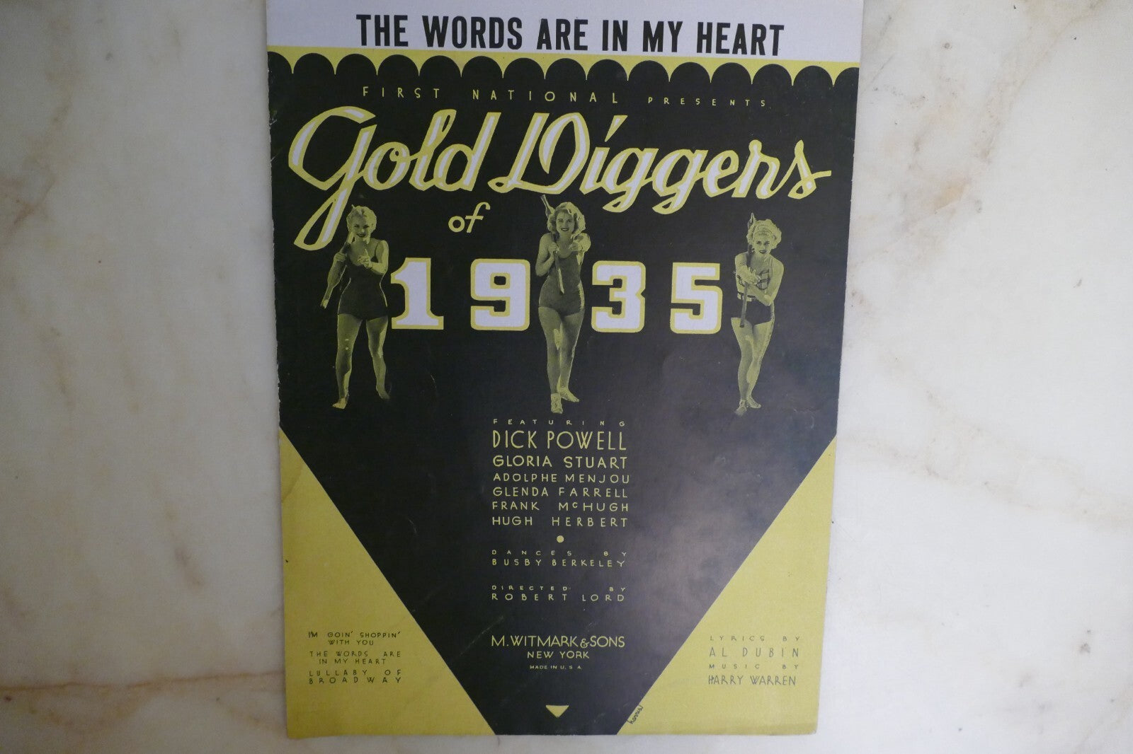 The Words Are In My Heart 1935 by Harry Warren and Al Dubin from Gold Diggers