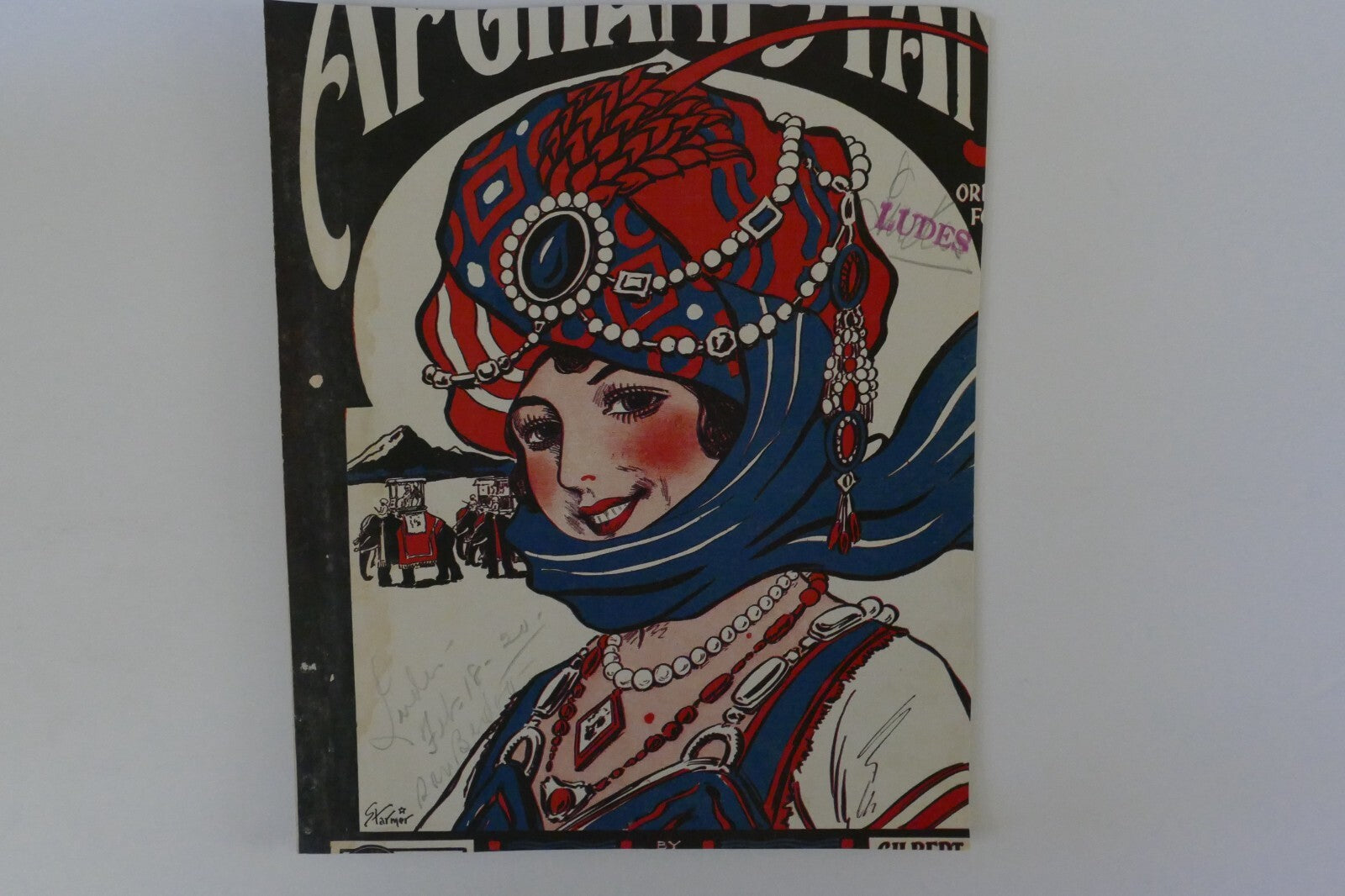 Afghanistan (a romance of asia) sheet music 1920, by william willander and harry donnelly