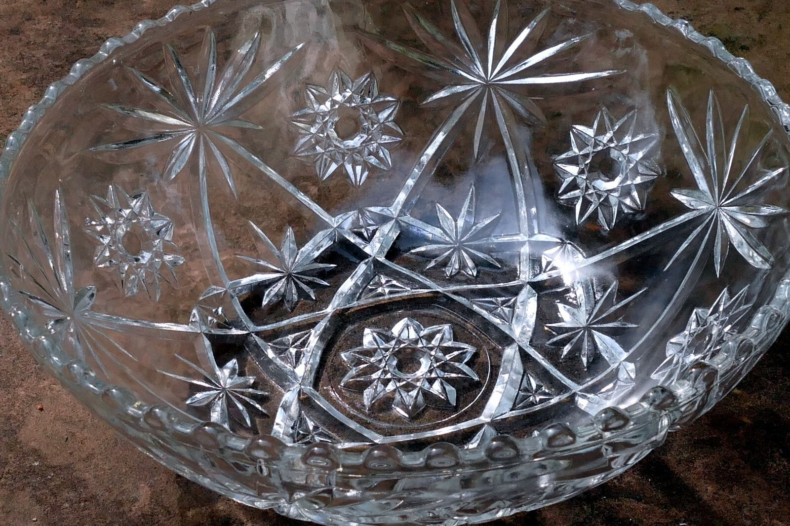 Anchor hocking star of david early american prescut serving/salad bowl 10.75"