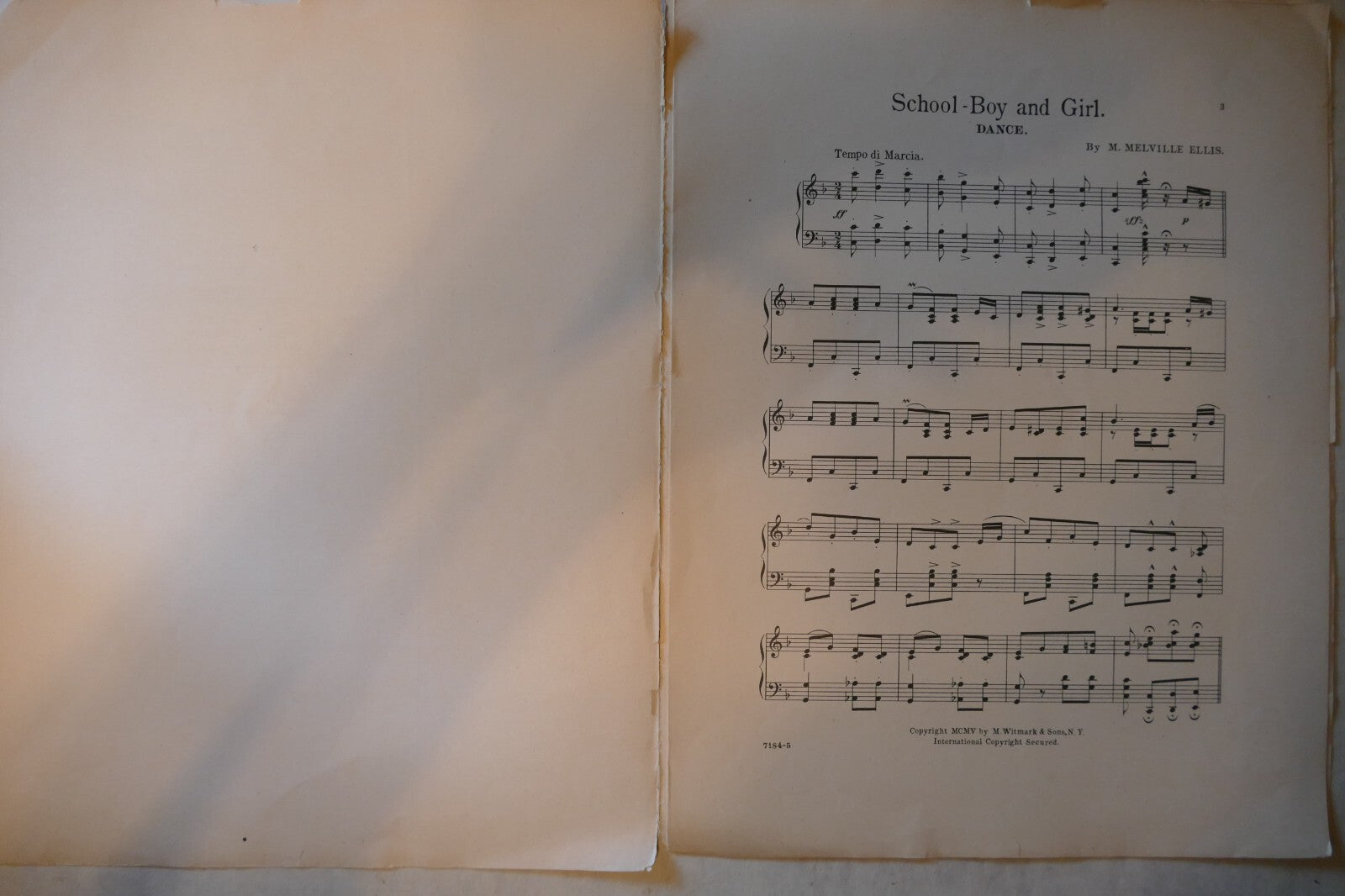 School Boy And Girl Dance, 1905, by M. Melville Ellis, M. Witmark And Sons