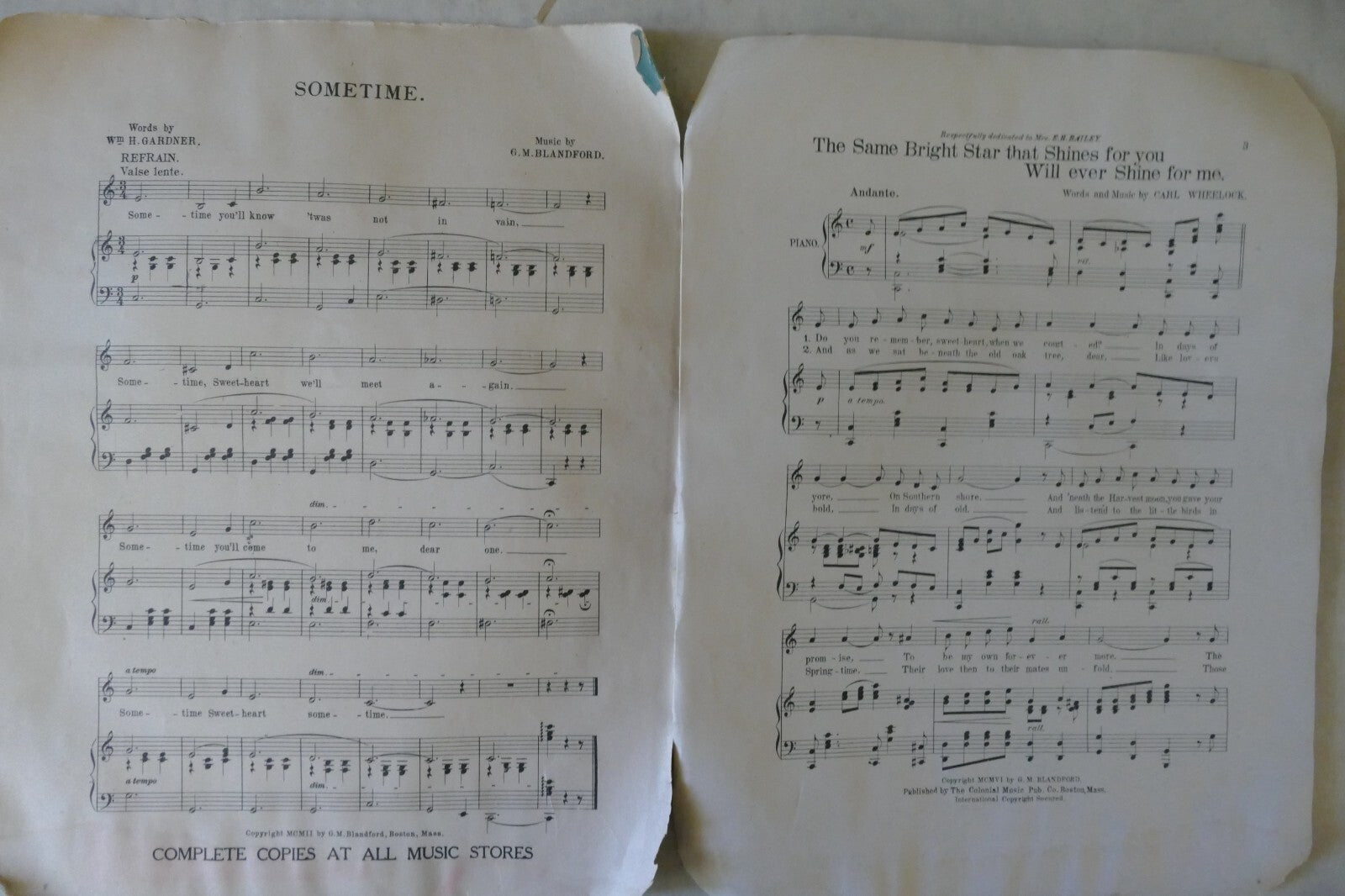 The Same Bright Star That Shines For You Will Ever Shine For Me 1906, C Wheelock