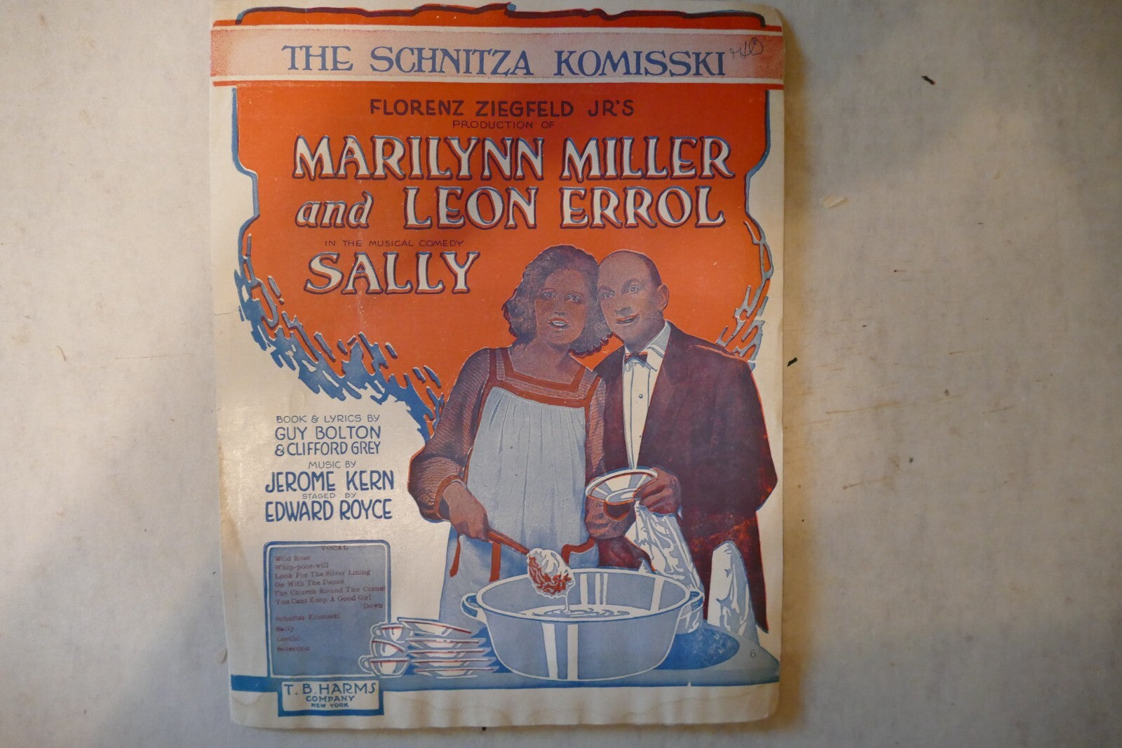 The schnitza komisski, sheet music 1920, from "sally" musical, jerome kern and edward royce