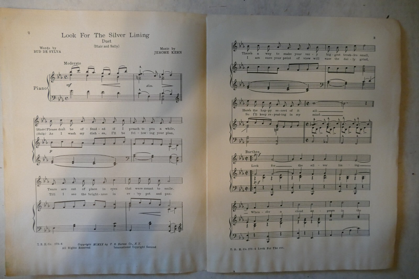 Look For The Silver Lining 1920, from "Sally" musical, Jerome Kern, Edward Royce