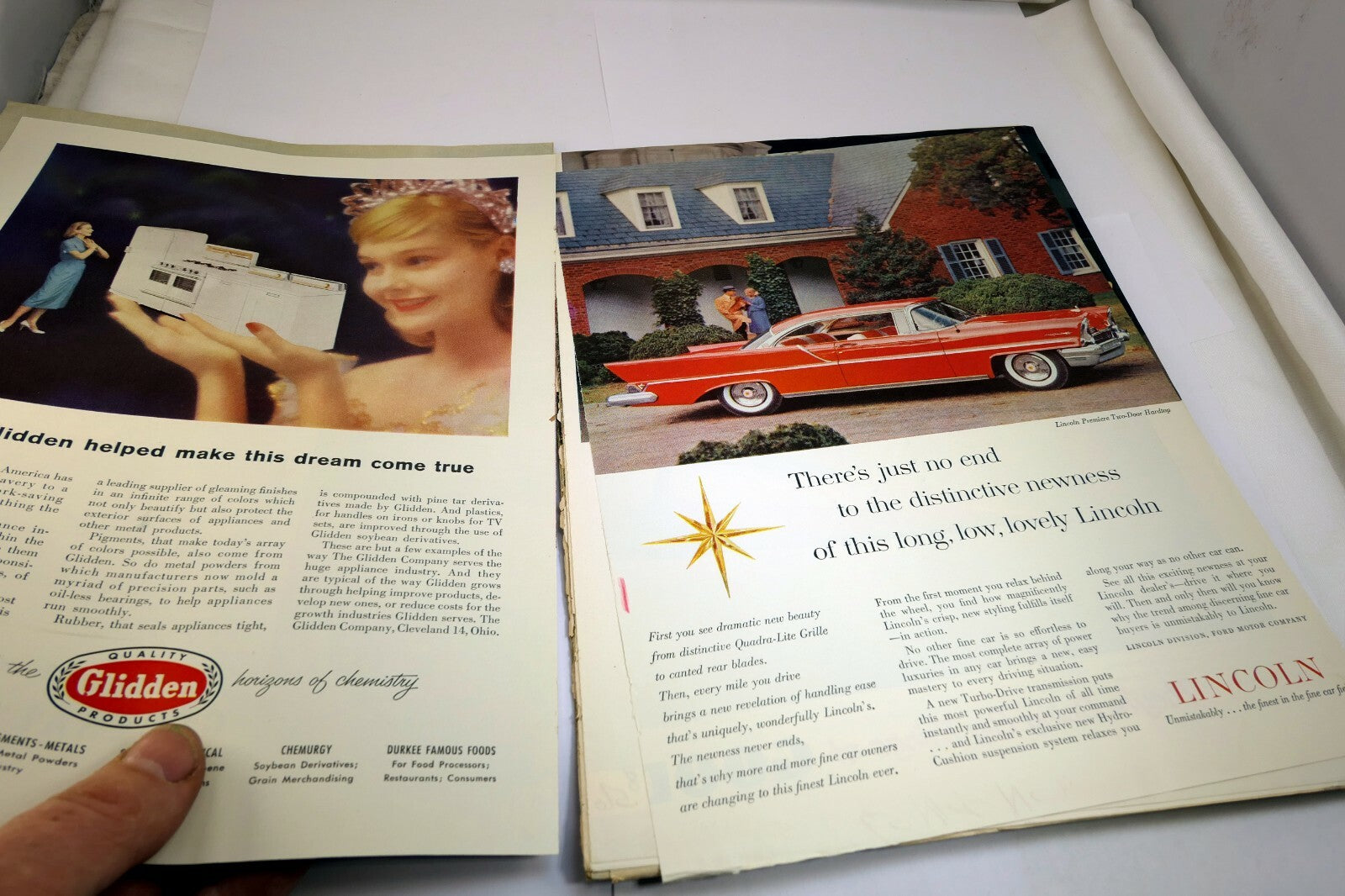 Lincoln 1957 Magazine clippings advertisement Ad "Finest in the fine car field"