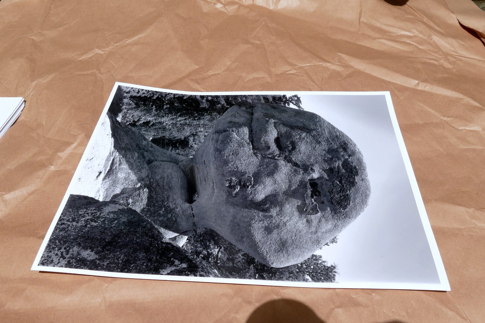 Yosemite California 11X14" Black & white Picture Photo Boulder Rock sky Unsigned