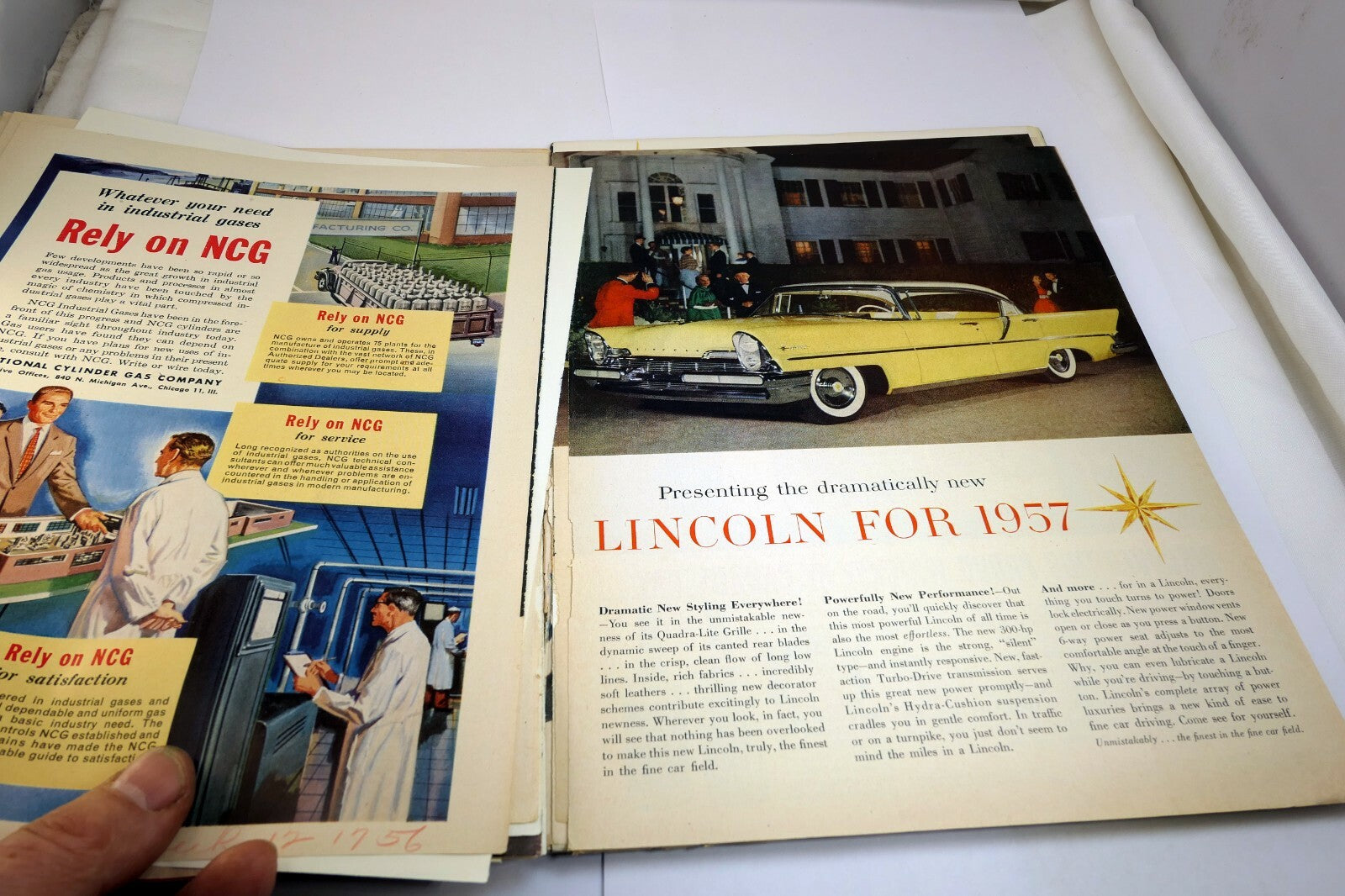 Lincoln 1957 Magazine clippings advertisement Ad "Finest in the fine car field"