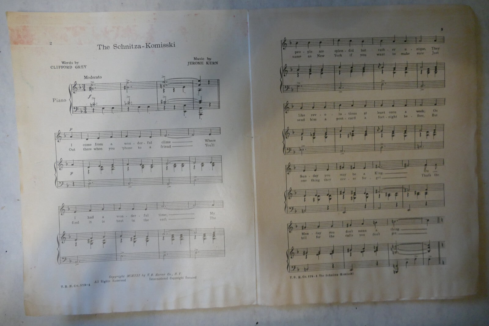 The Schnitza Komisski, 1920, from "Sally" musical, Jerome Kern and Edward Royce