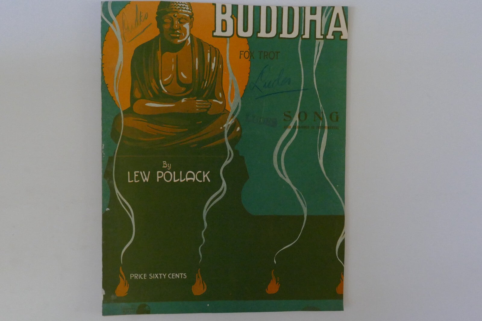 Buddha, sheet music 1919, by lew pollack and ed rose, mccarthy and fisher