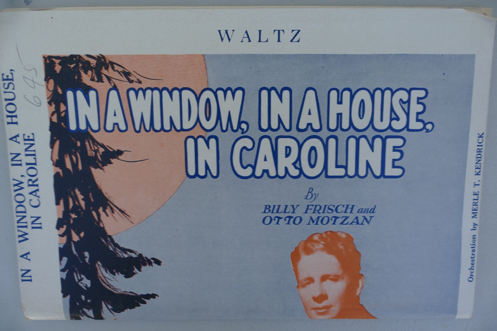 In a window, in a house, in caroline sheet music 1930 by billy frisch and otto motzan