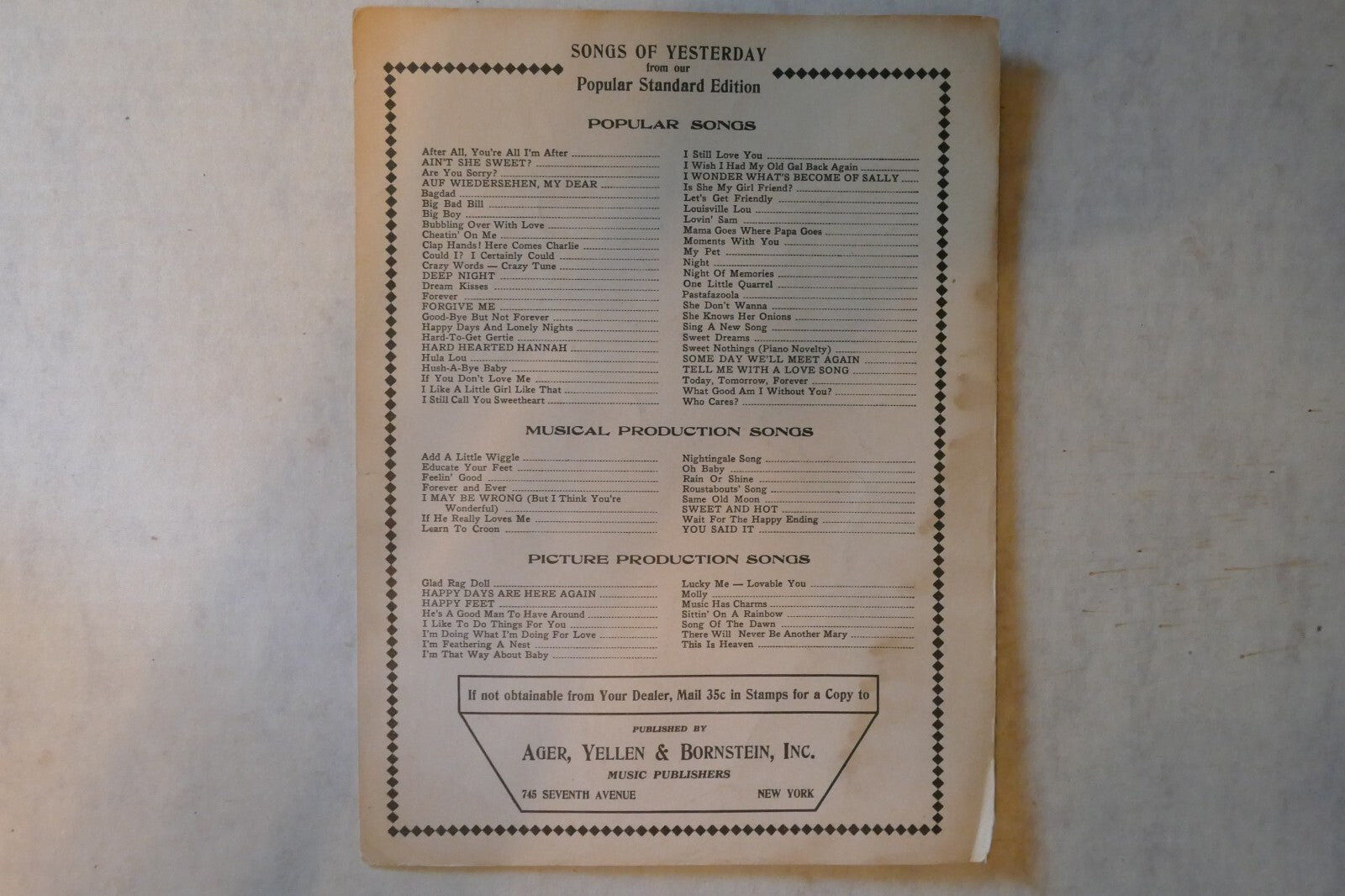 Auf Wiedersehen My Dear 1932, by Milton Ager, Al Hoffman, Al Goodhart, Ed Nelson