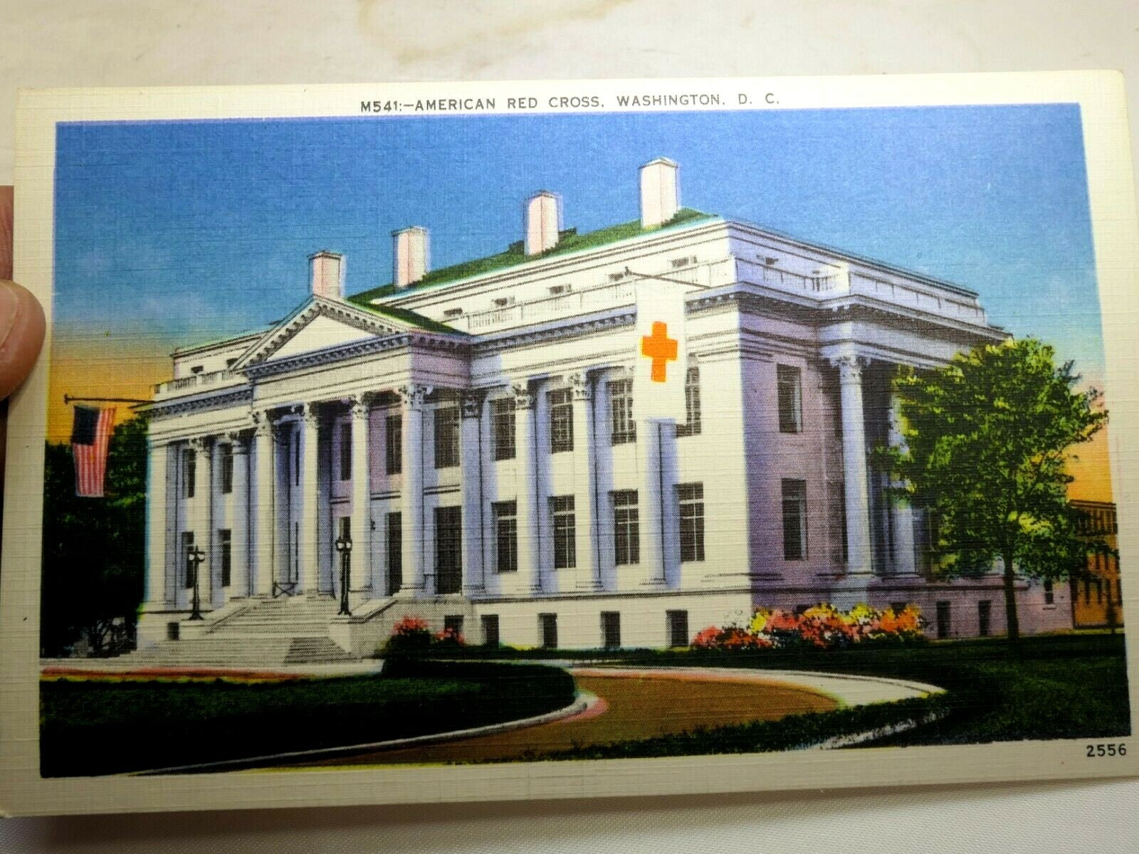 postcard american red cross building washington dc unposted linen 1940's