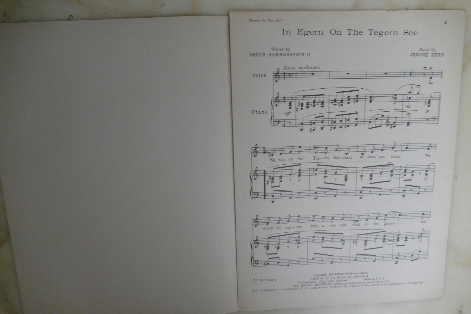 In Egern On The Tegern See 1932 by Jerome Kern from "Music In The Air" musical