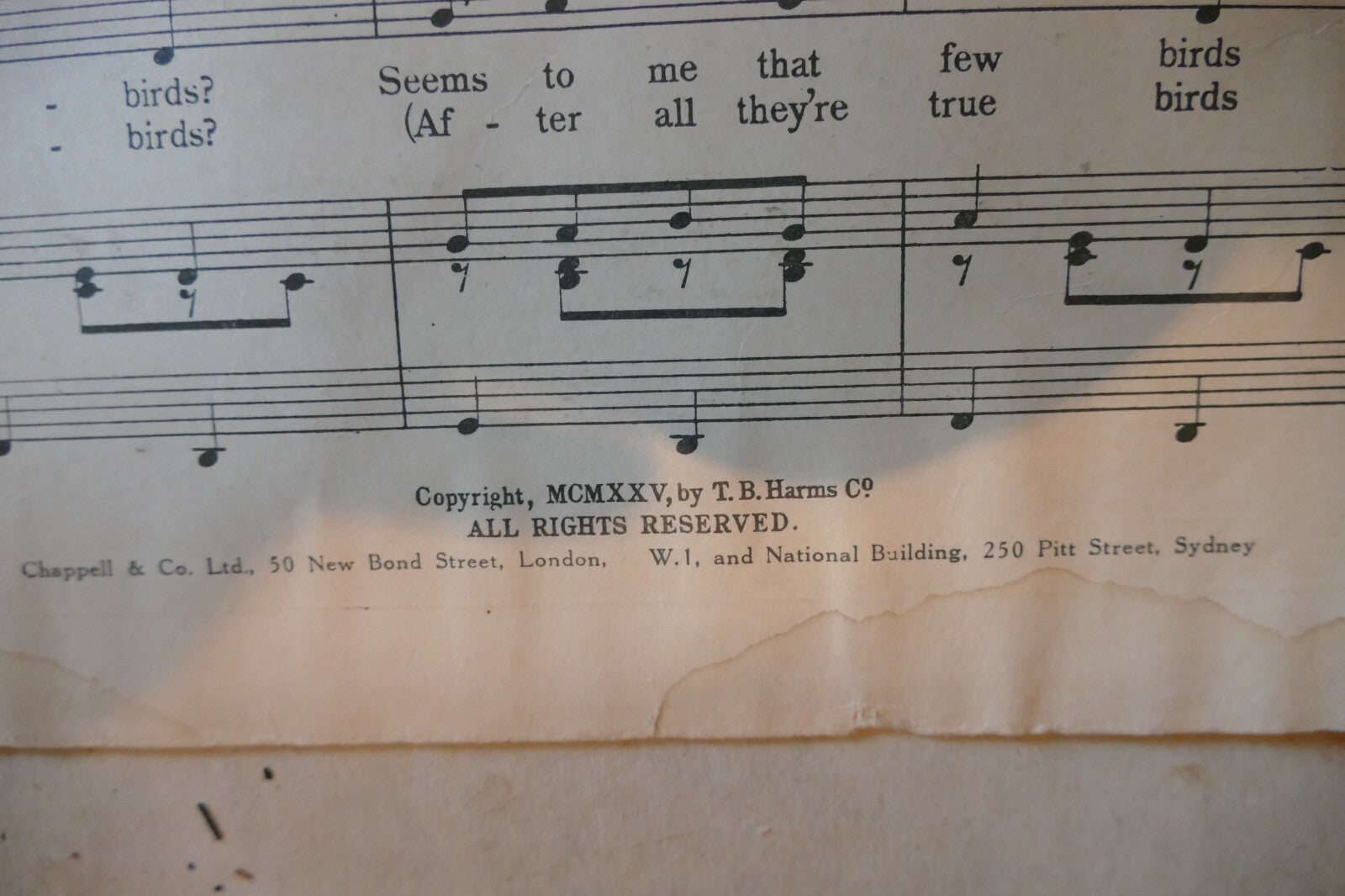 Two Litlle Bluebirds, 1925, from "Sunny" musical comedy, by Jerome Kern