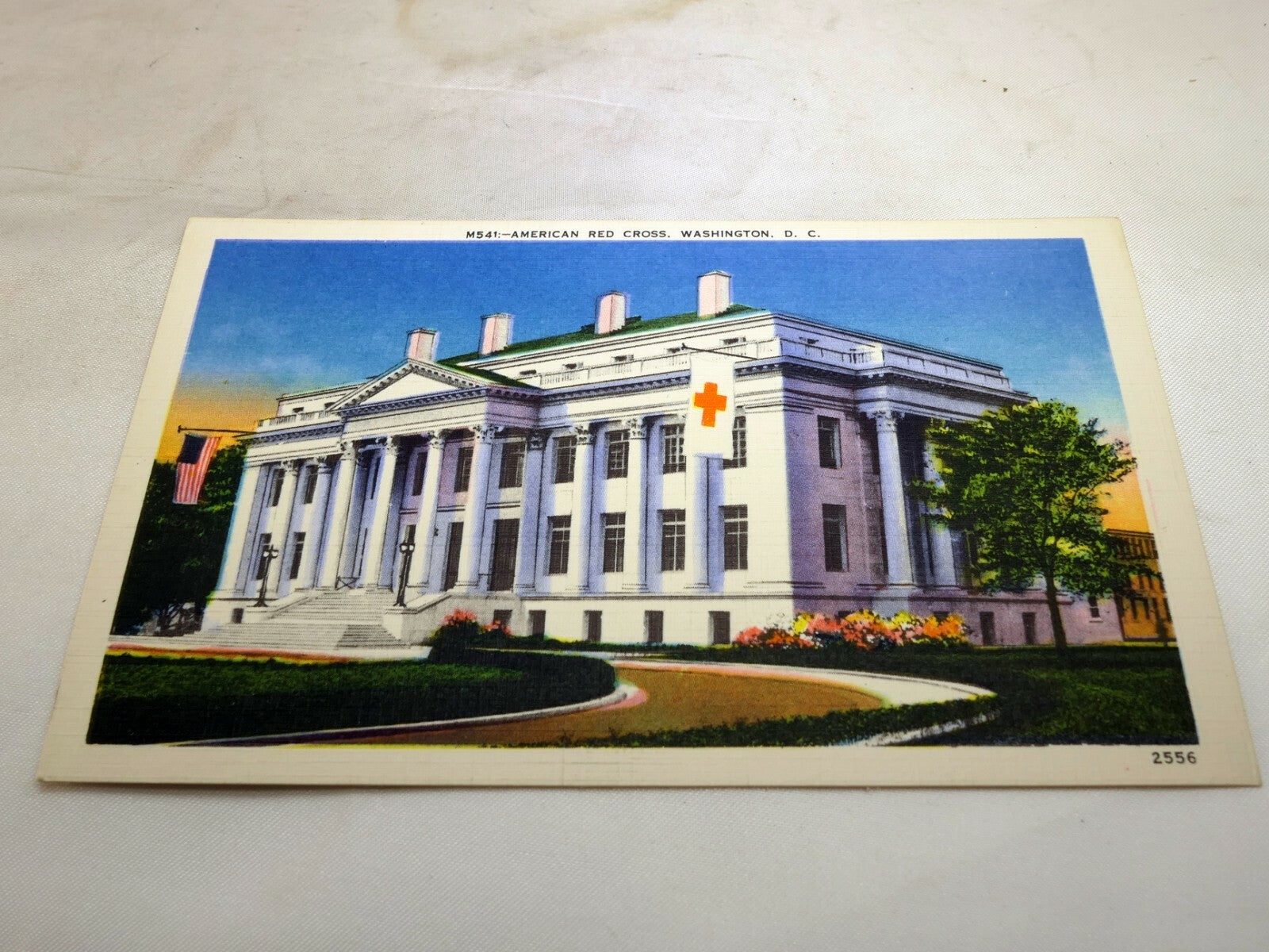 Post Card American Red Cross Building Washington DC Unposted Linen 1940's