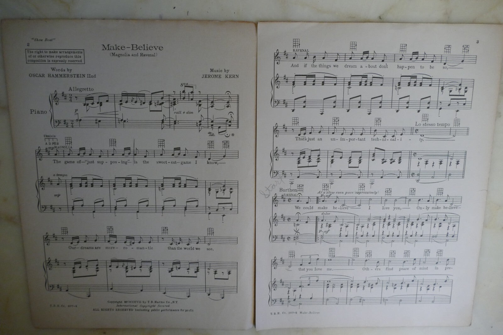 Make Believe 1927 by Jerome Kern and Oscar Hammerstein 2nd from "Show Boat"