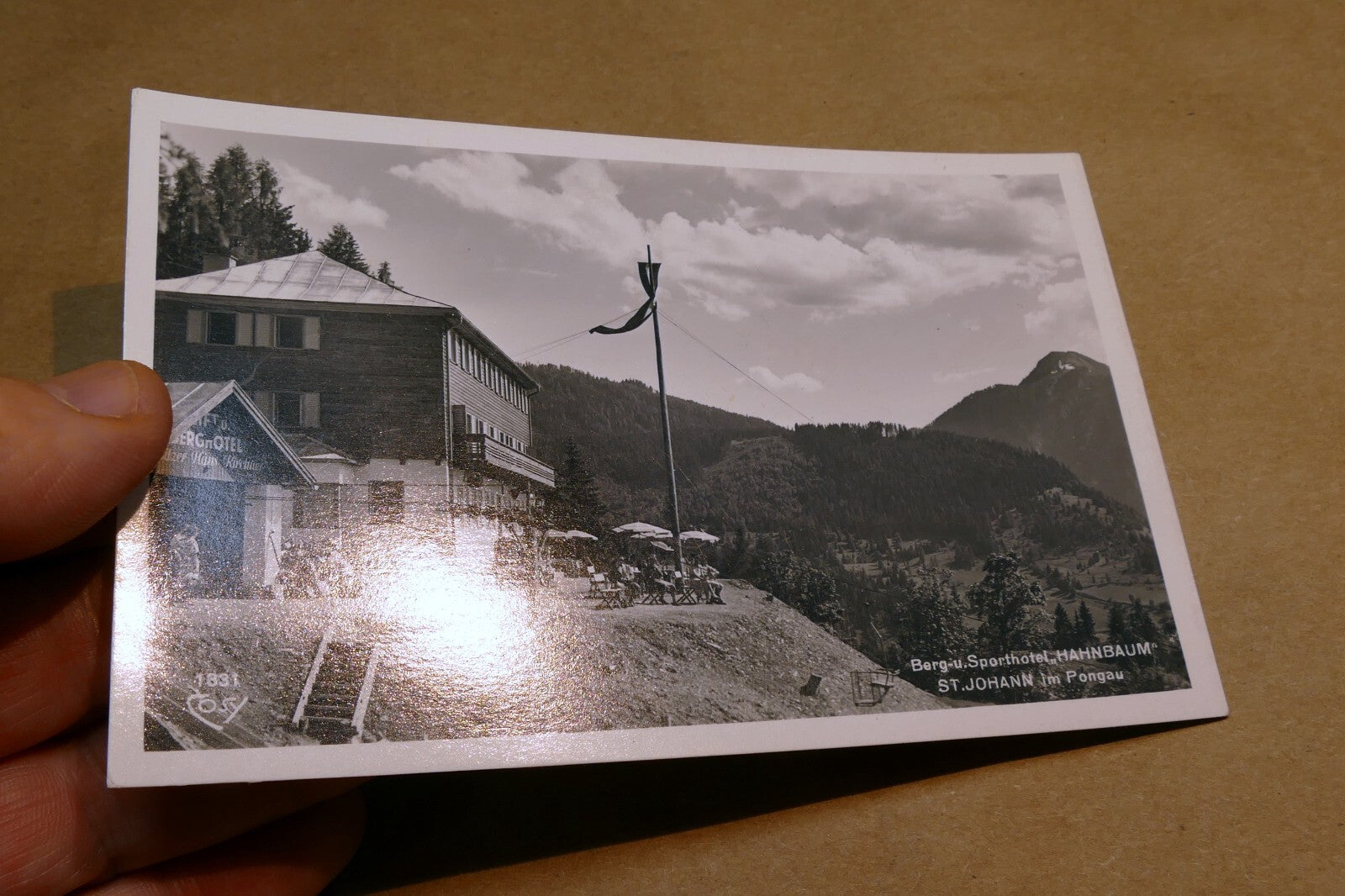 hotel HANNBAUM St. Johann im Pongau Austria postcard 1940's  - unposted