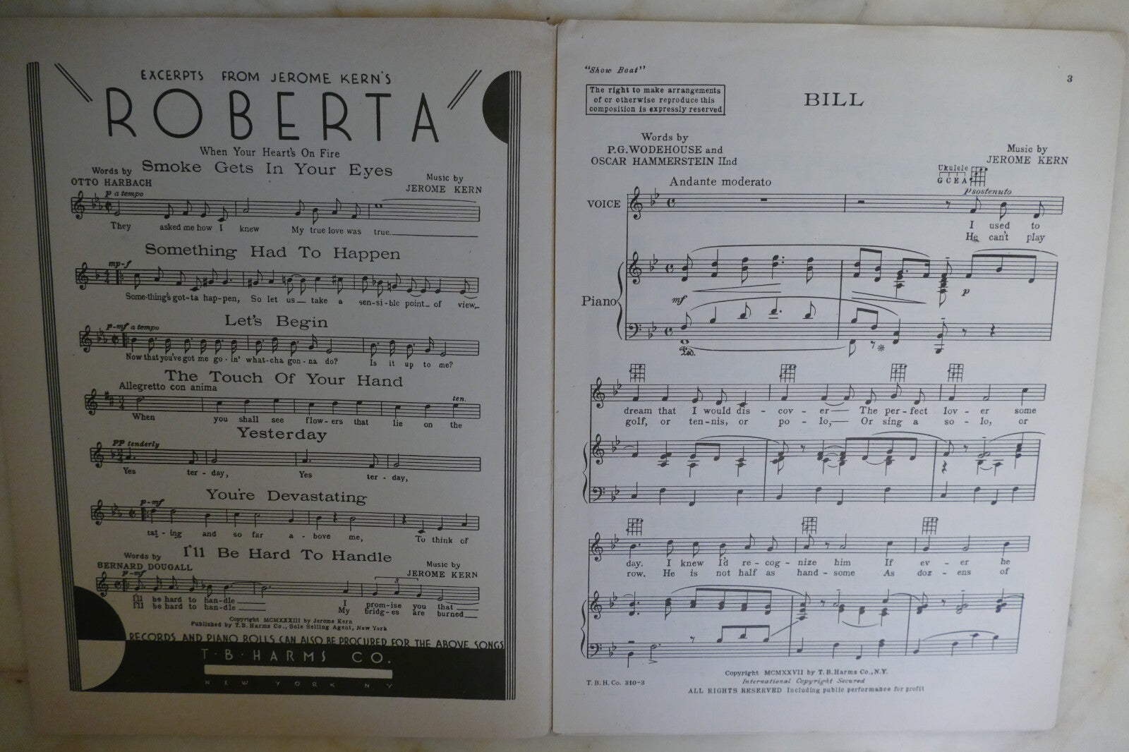 Bill 1927 by Jerome Kern and others from ''Show Boat'' musical