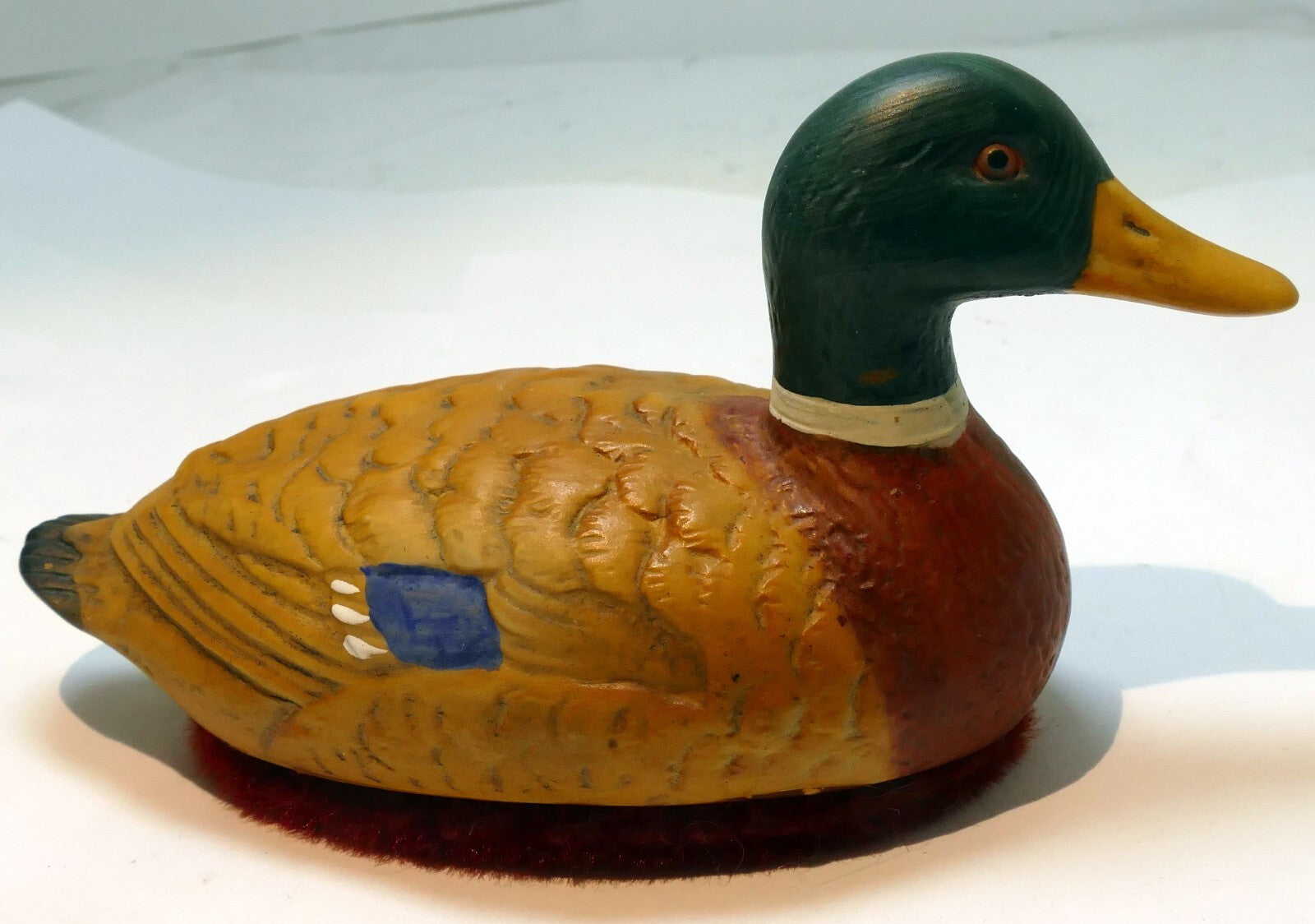 Vintage ceramic mallard drake duck decoy 5" figurine 1980's