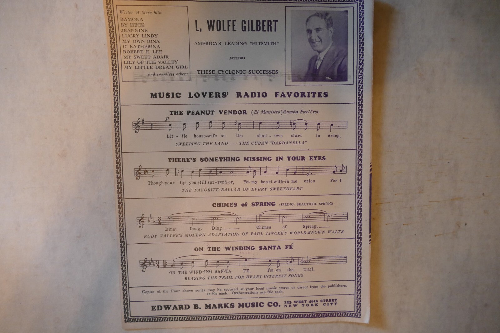 Mama Inez, 1931, by L. Wolfe Gilbert and Eliseo Grenet, Edward B. Marks Music Co