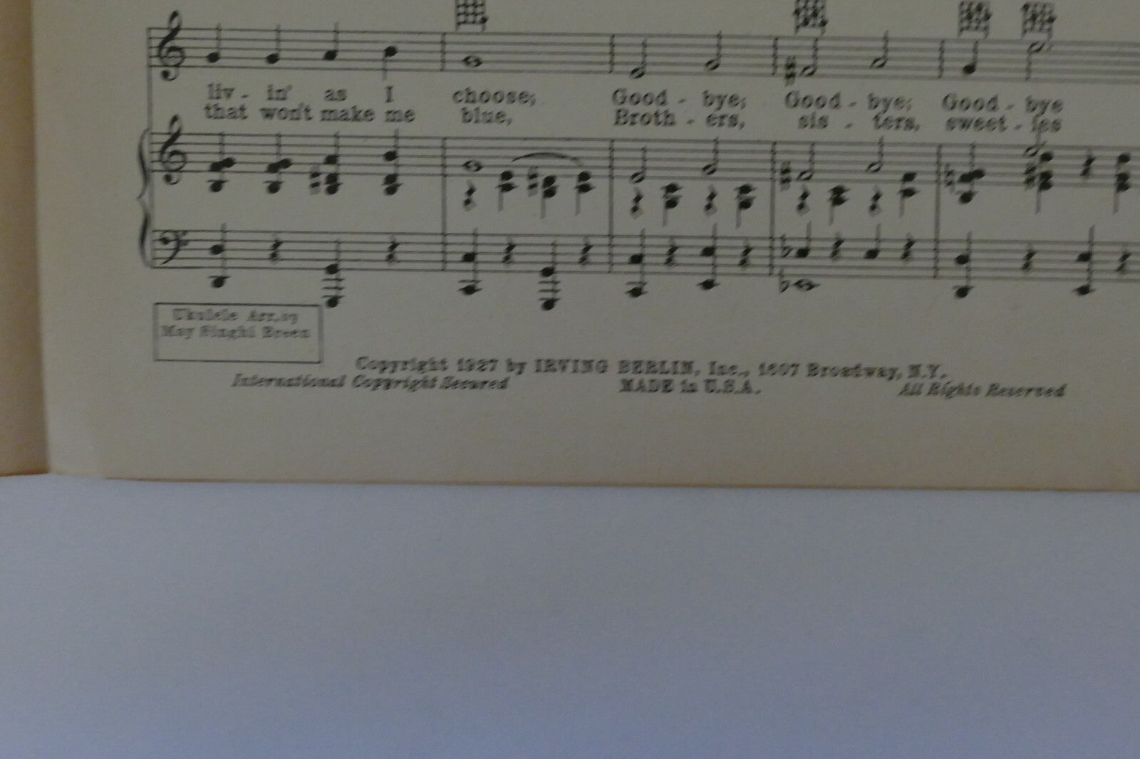 I Just Roll Along, 1927, by Jo' Trent and Peter de Rose, Irving Berlin Inc.