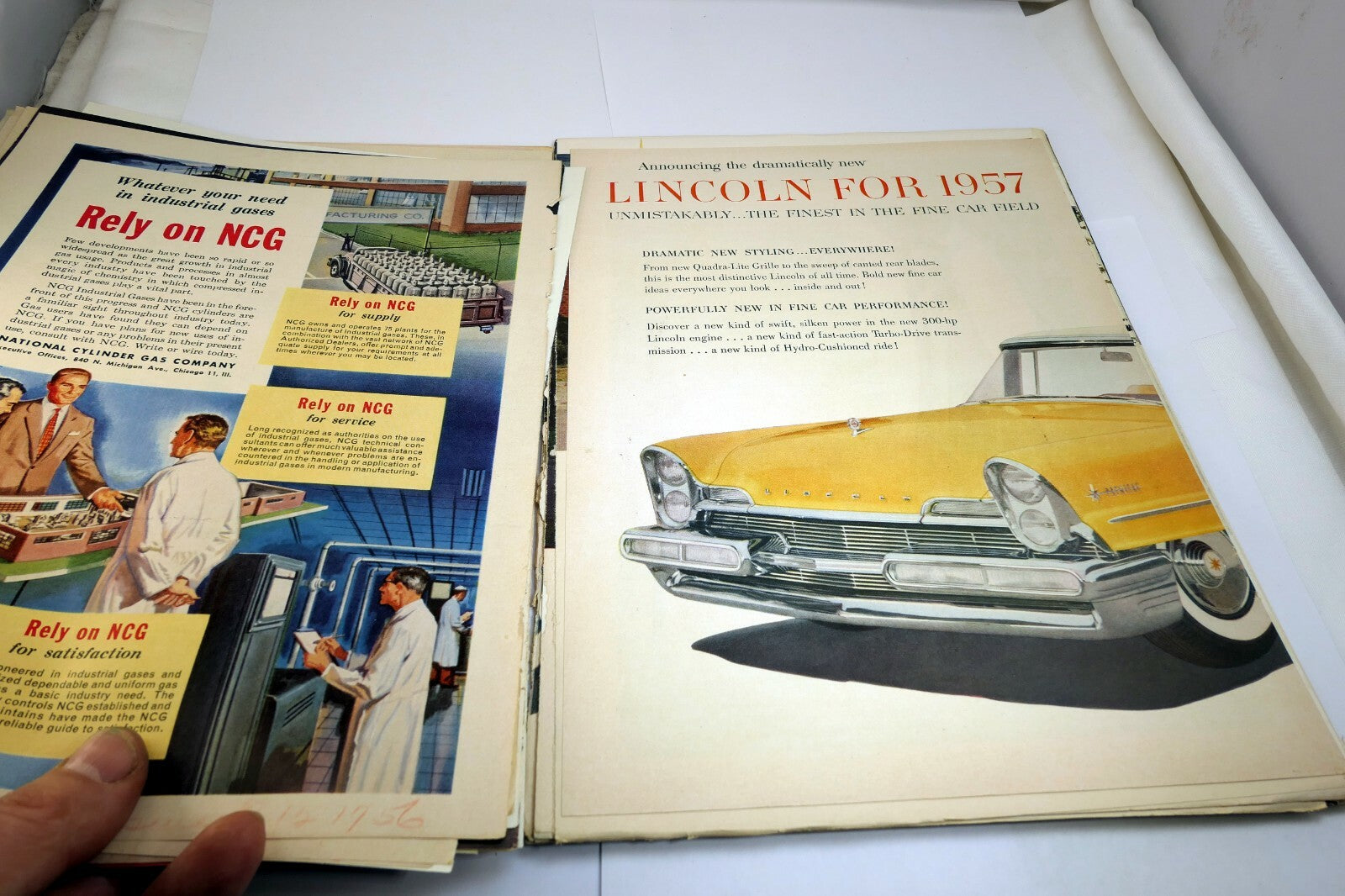 Lincoln 1957 Magazine clippings advertisement Ad "Finest in the fine car field"