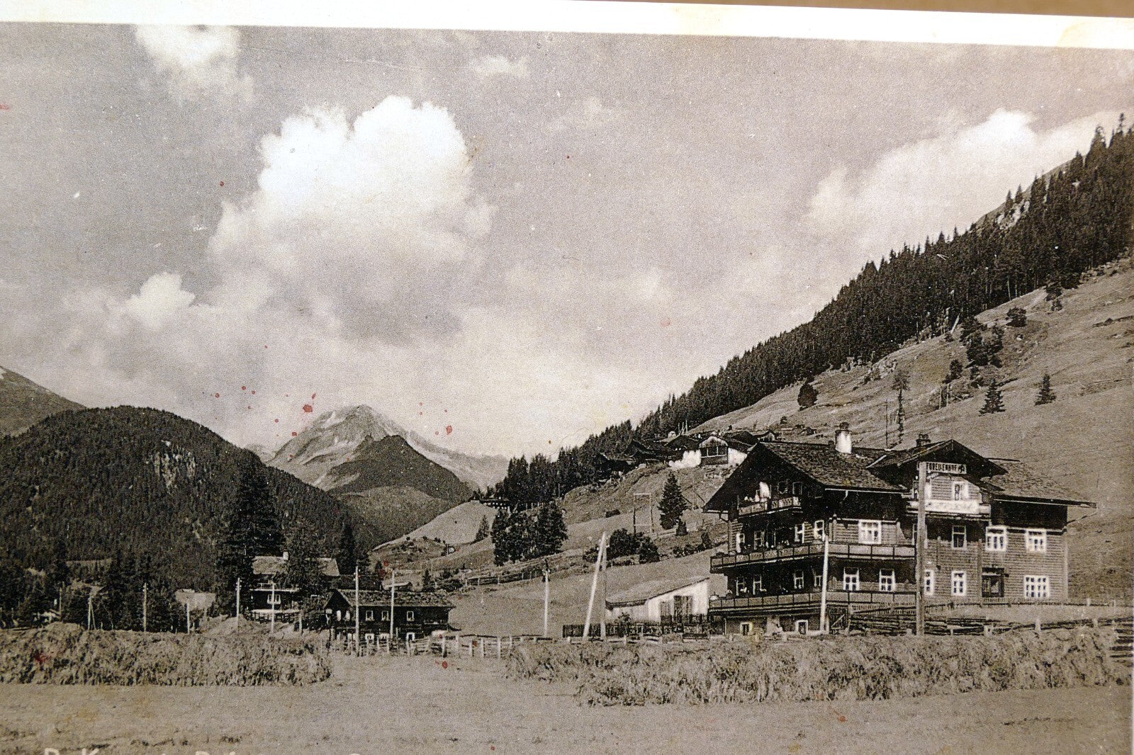 Kurhaus r. kreuz defereggen austria landscape alps postcard 1930's   unposted